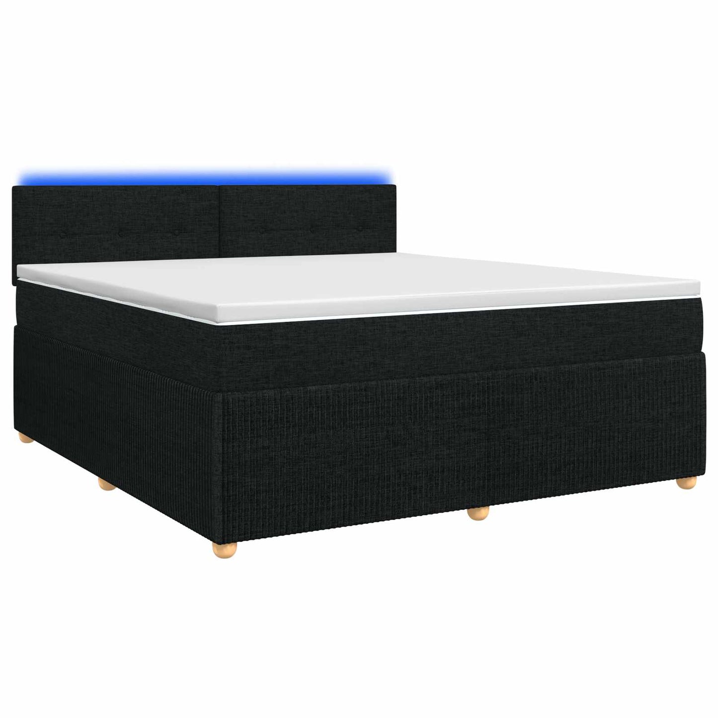 Boxspring ágy matraccal fejtámlával Fekete 140 x 190 cm Szövet