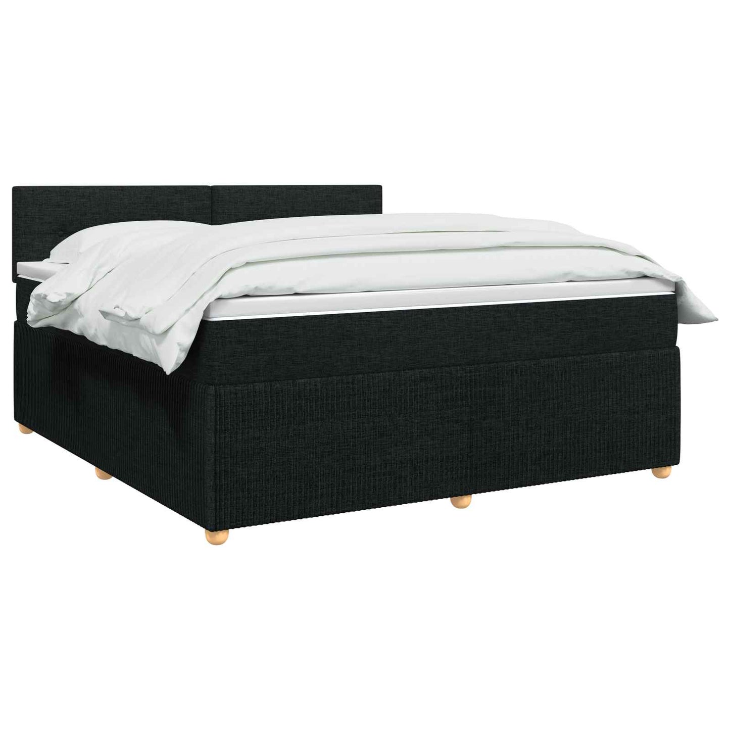 Boxspring ágy matraccal fejtámlával Fekete 140 x 190 cm Szövet