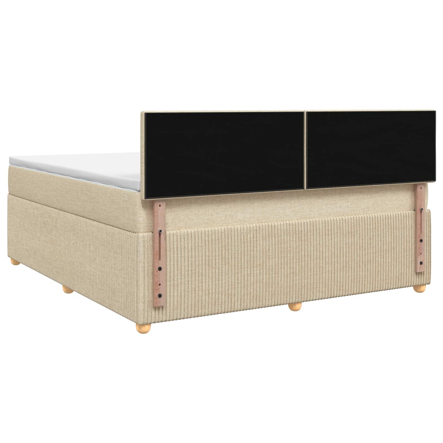 Boxspring ágy matraccal Krémszínű 140 x 190 cm Szövet