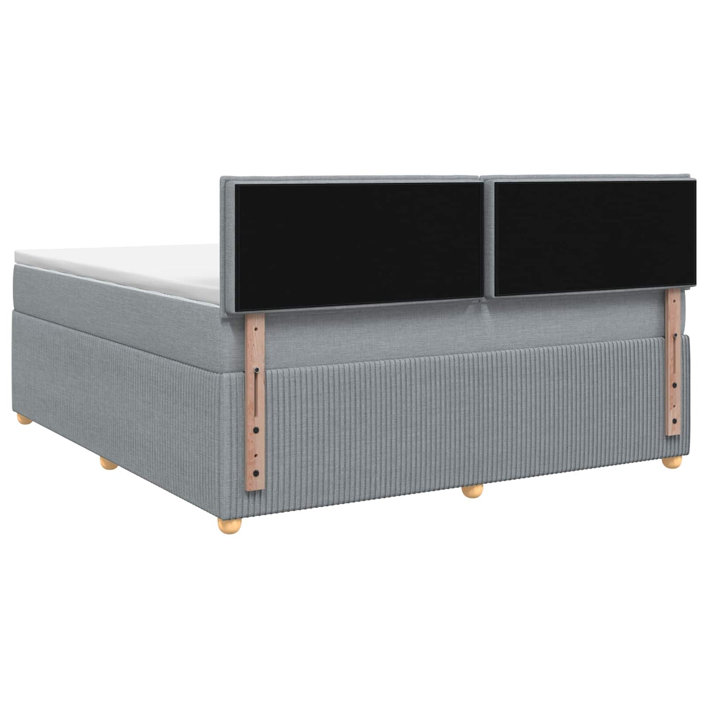 Boxspring ágy matraccal Világosszürke 140 x 200 cm Szövet