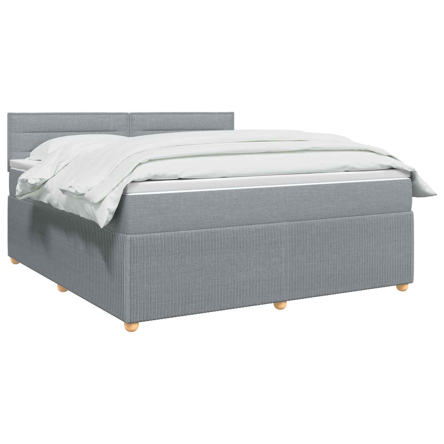 Boxspring ágy matraccal Világosszürke 140 x 200 cm Szövet