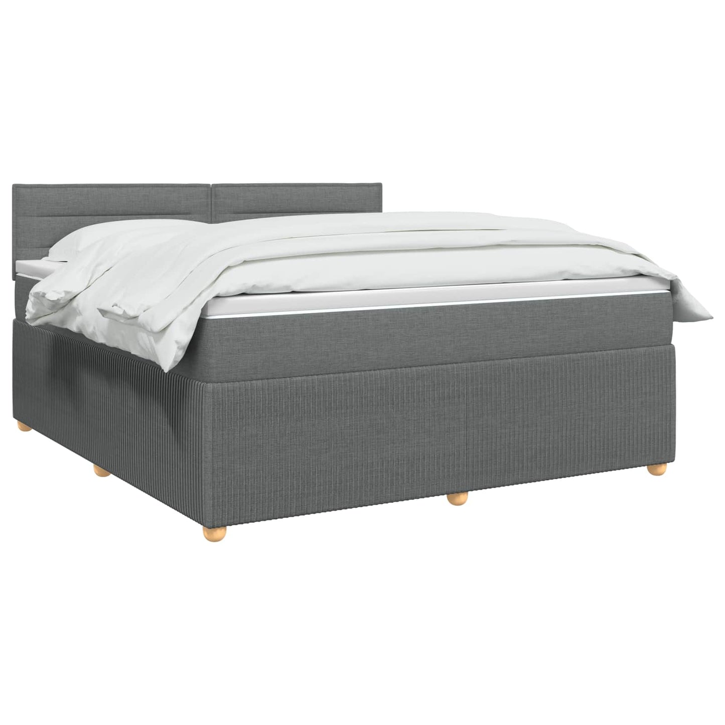 Boxspring ágy matraccal Sötétszürke 140 x 200 cm Szövet