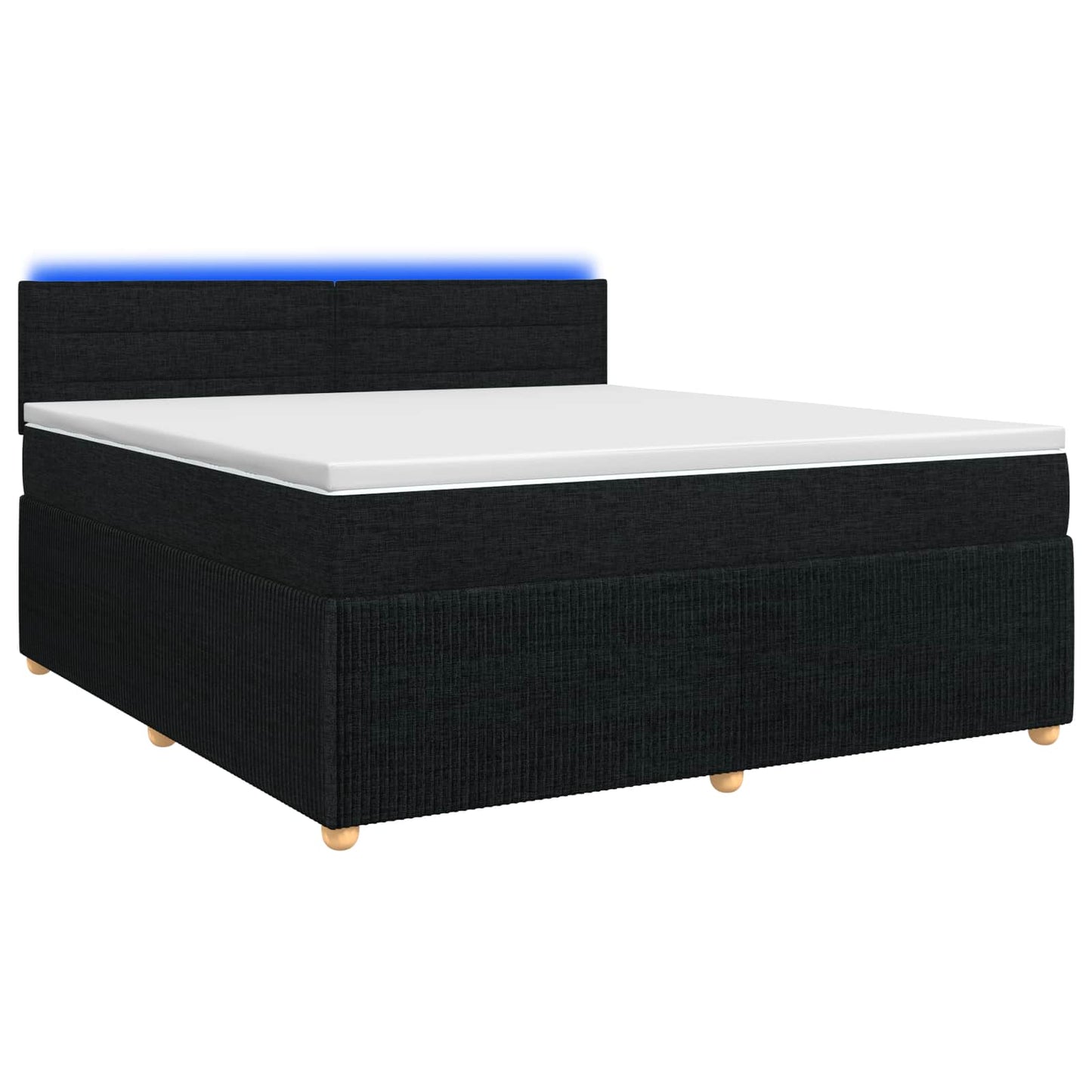 Boxspring ágy matraccal fejtámlával Fekete 140 x 200 cm Szövet