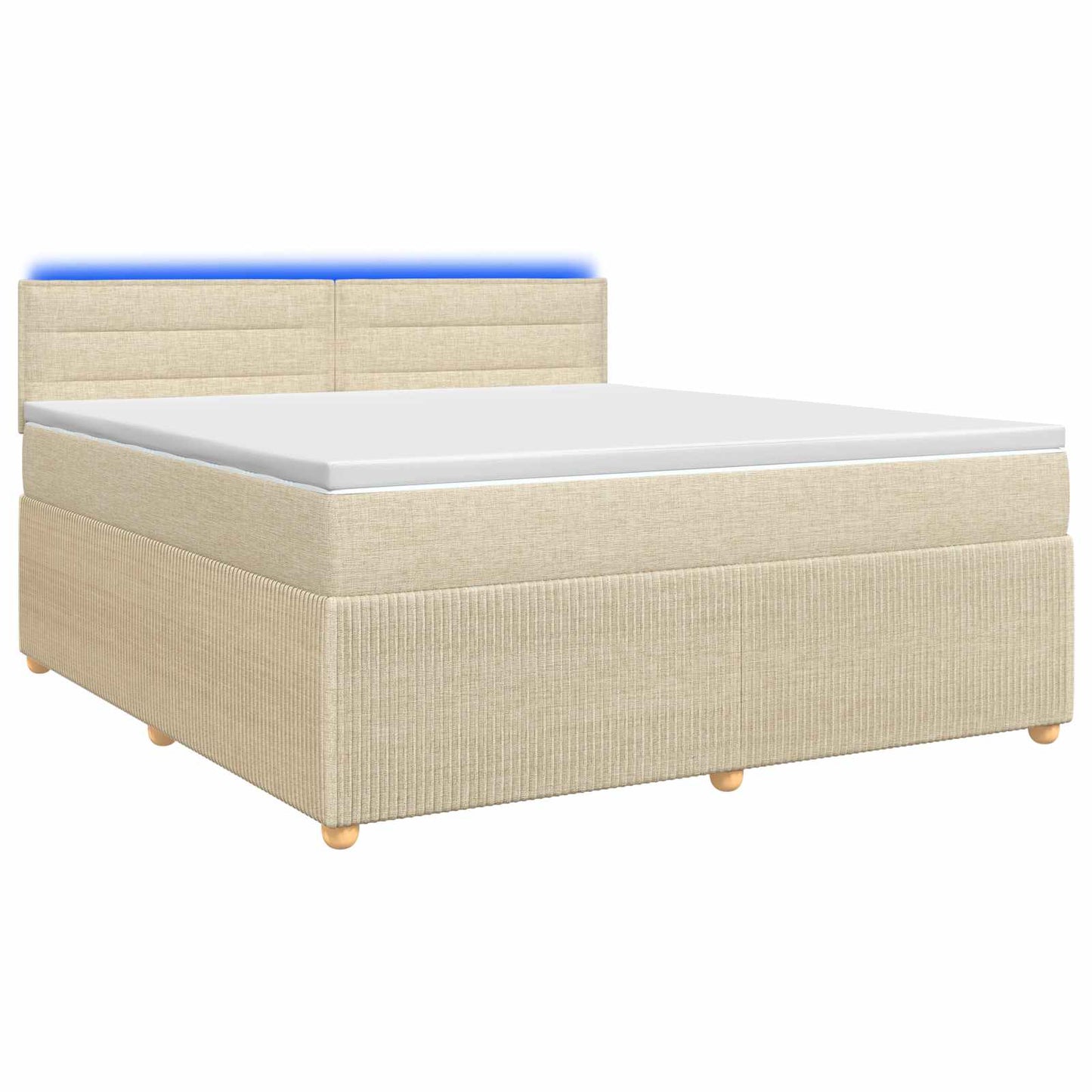 Boxspring ágy matraccal Krémszínű 140 x 200 cm Szövet