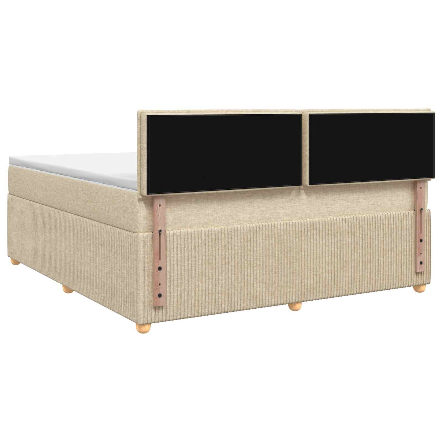 Boxspring ágy matraccal Krémszínű 140 x 200 cm Szövet