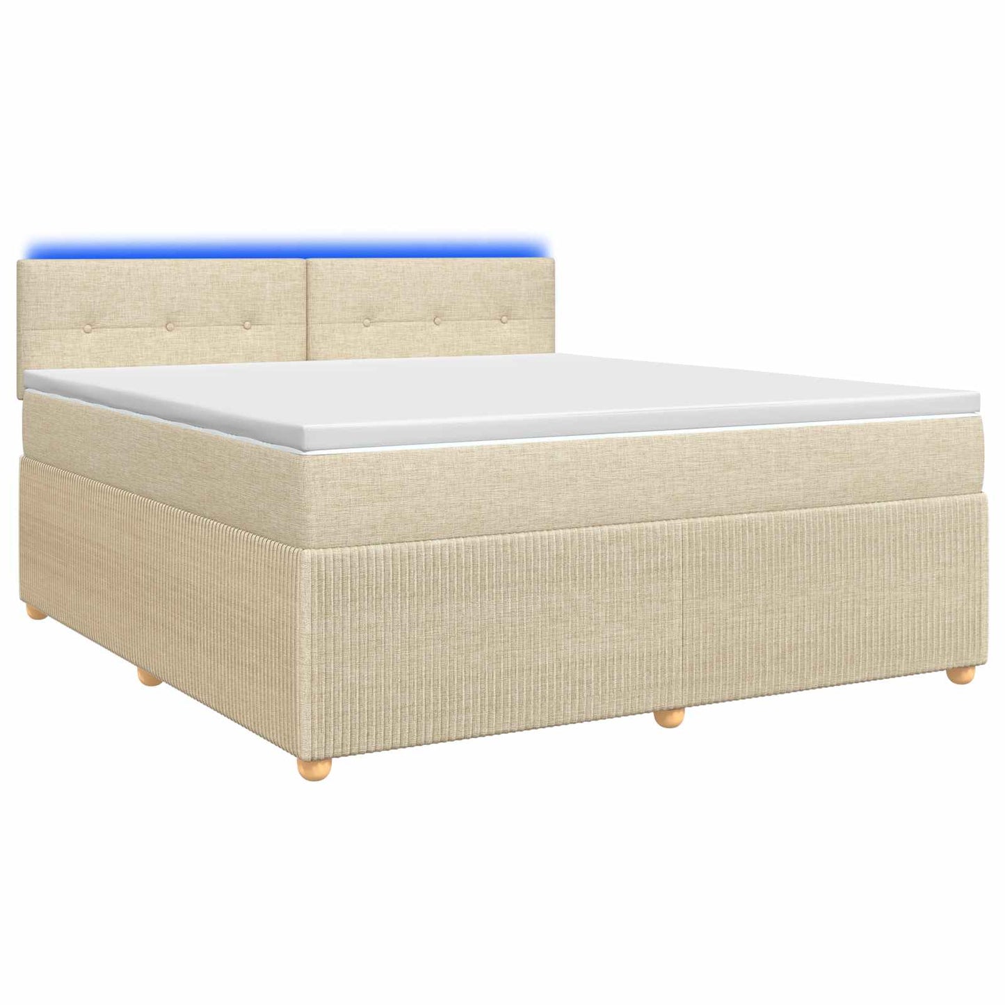 Boxspring ágy matraccal Krémszínű 140 x 200 cm Szövet