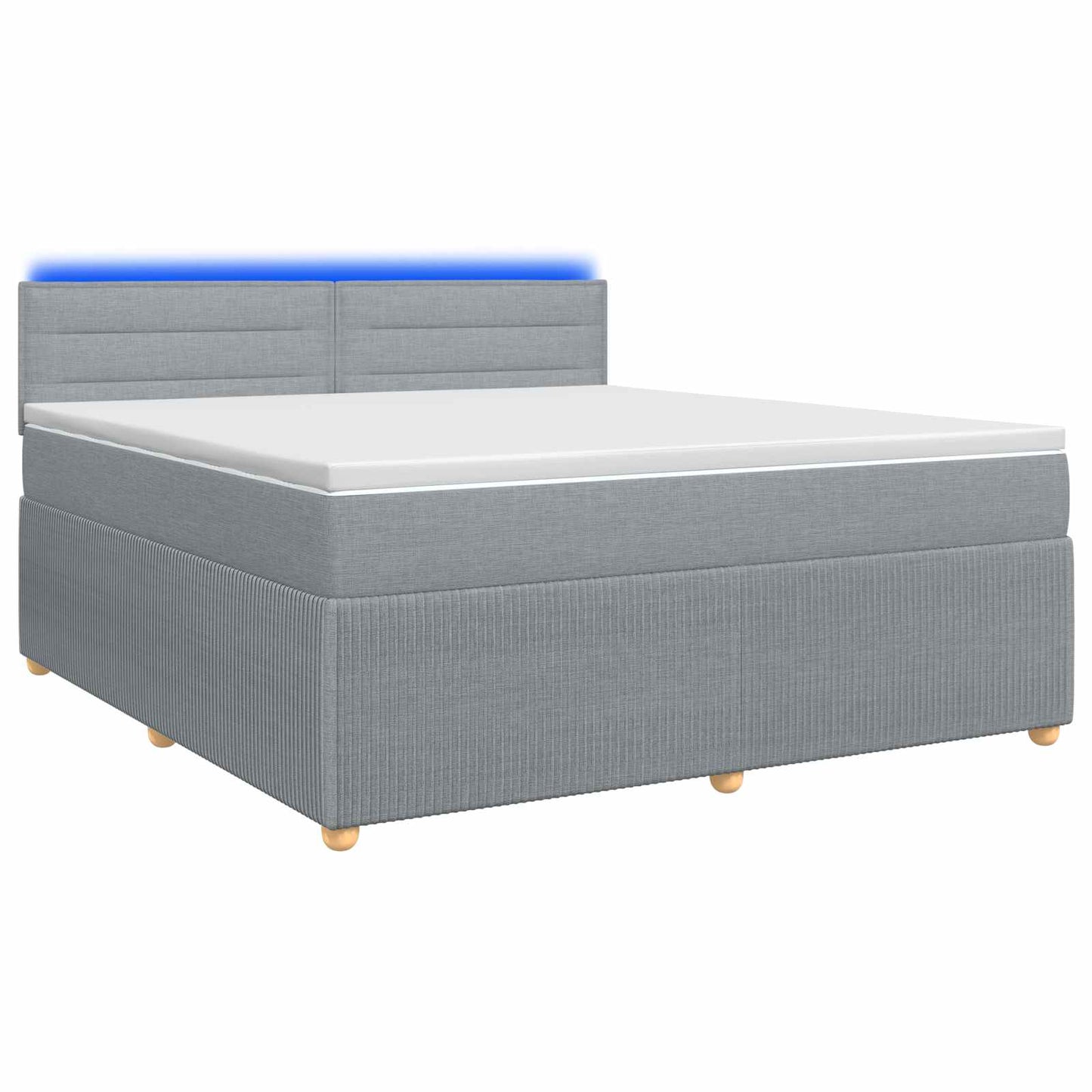 Boxspring ágy matraccal Világosszürke 160 x 200 cm Szövet