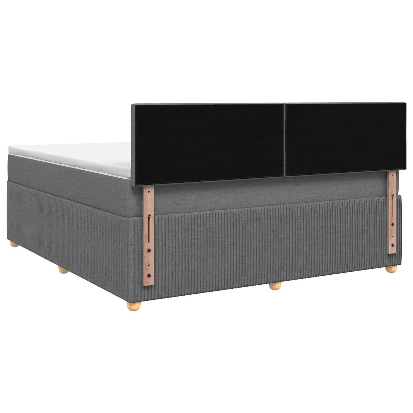Boxspring ágy matraccal Sötétszürke 160 x 200 cm Szövet