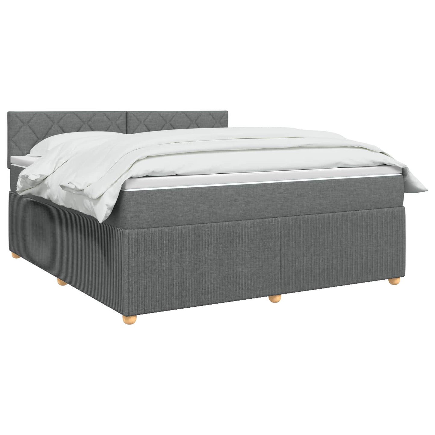 Boxspring ágy matraccal Sötétszürke 160 x 200 cm Szövet