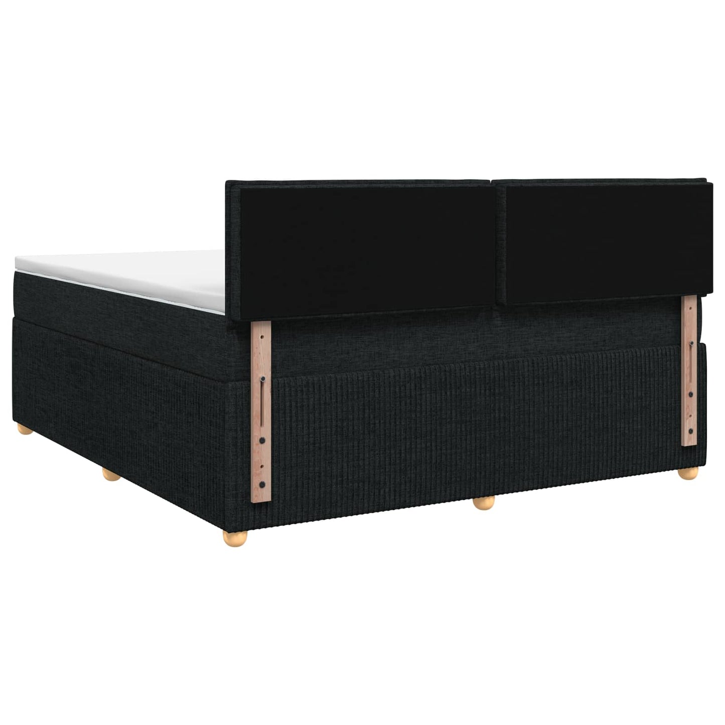 Boxspring ágy matraccal fejtámlával Fekete 180 x 200 cm Szövet