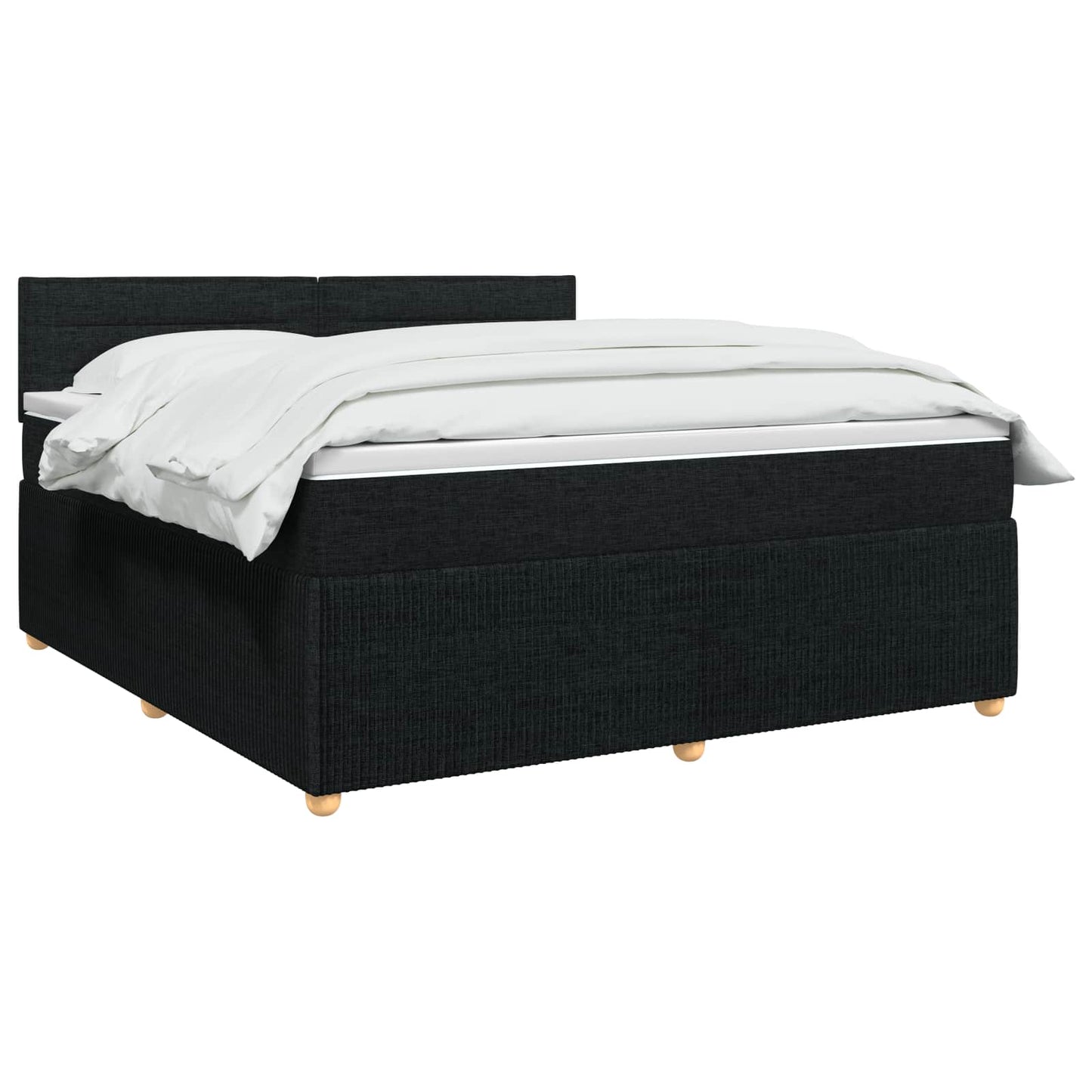 Boxspring ágy matraccal fejtámlával Fekete 180 x 200 cm Szövet