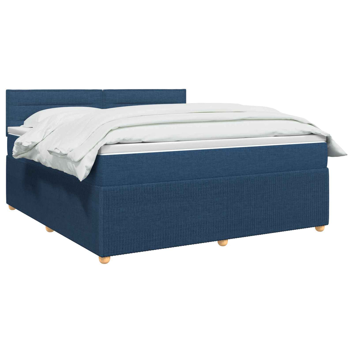 Boxspring ágy matraccal LED szalagokkal Kék 180 x 200 cm Szövet