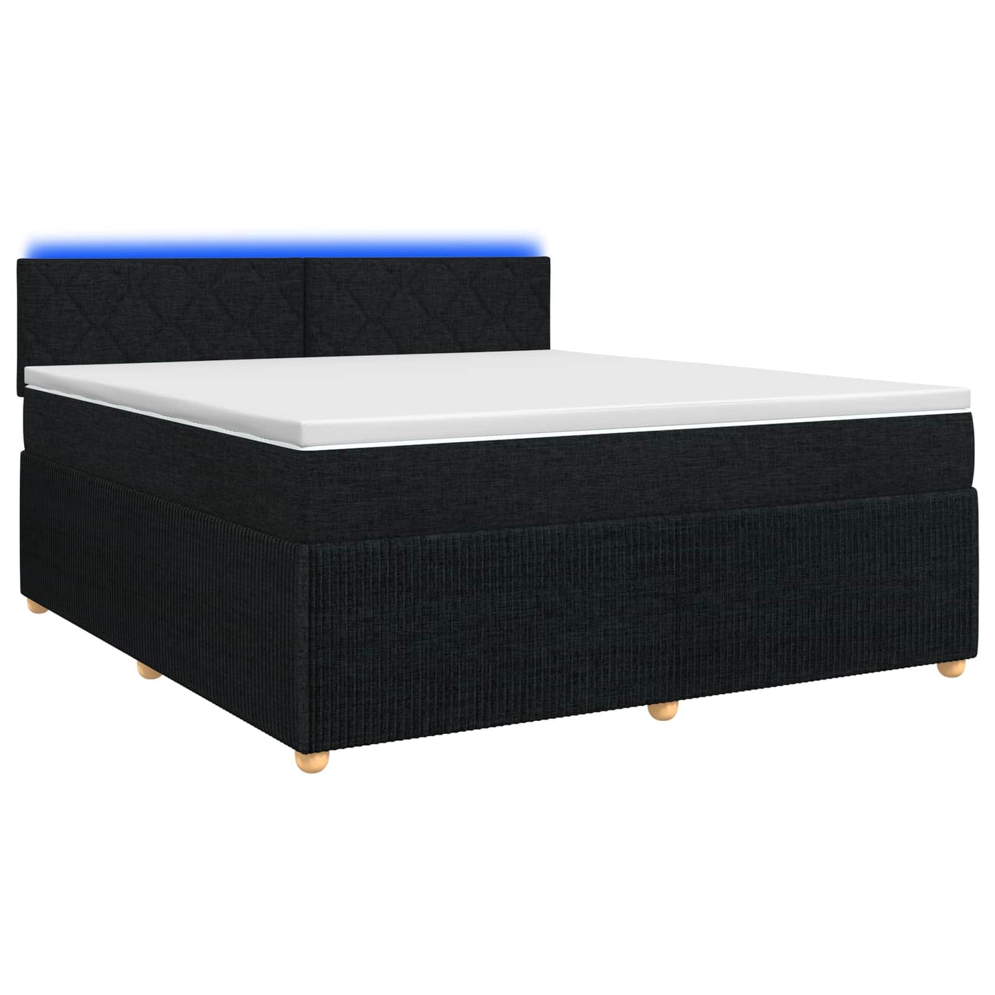 Boxspring ágy matraccal fejtámlával Fekete 180 x 200 cm Szövet