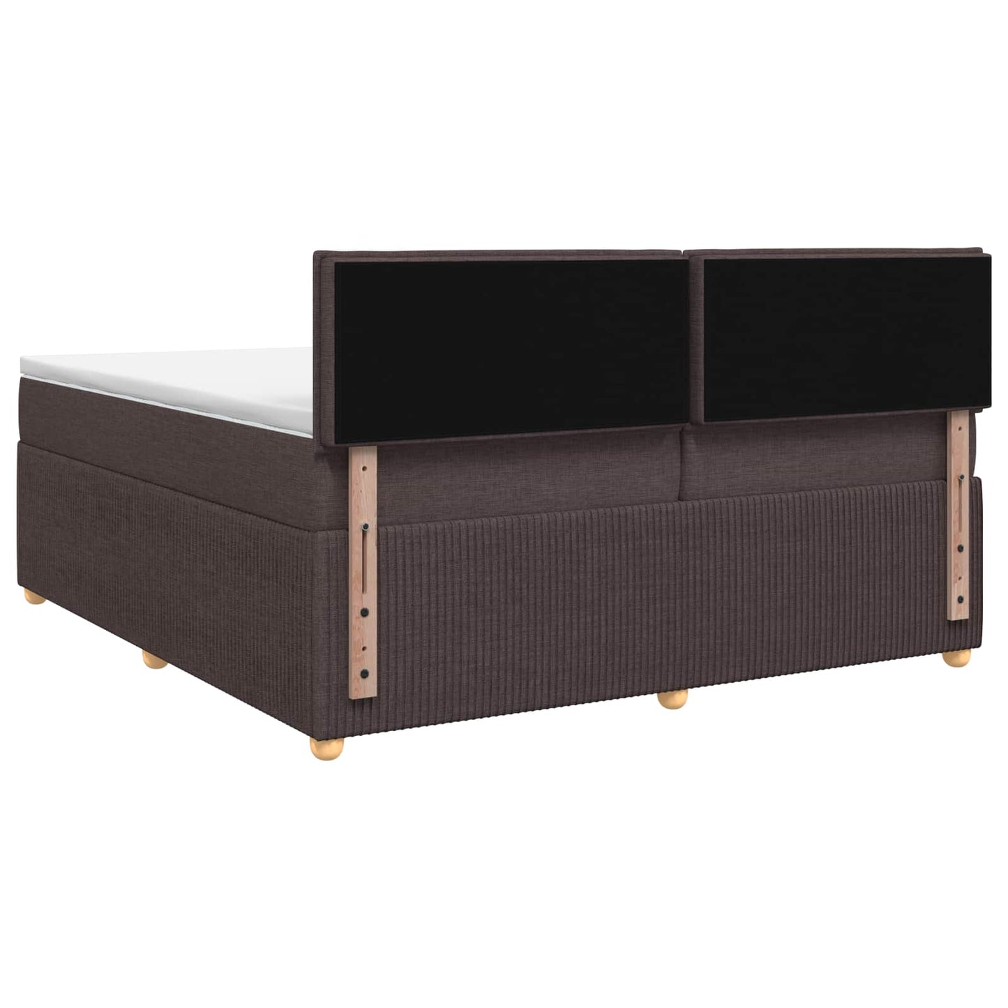 Boxspring ágy matraccal Sötét Barna 200 x 200 cm Szövet