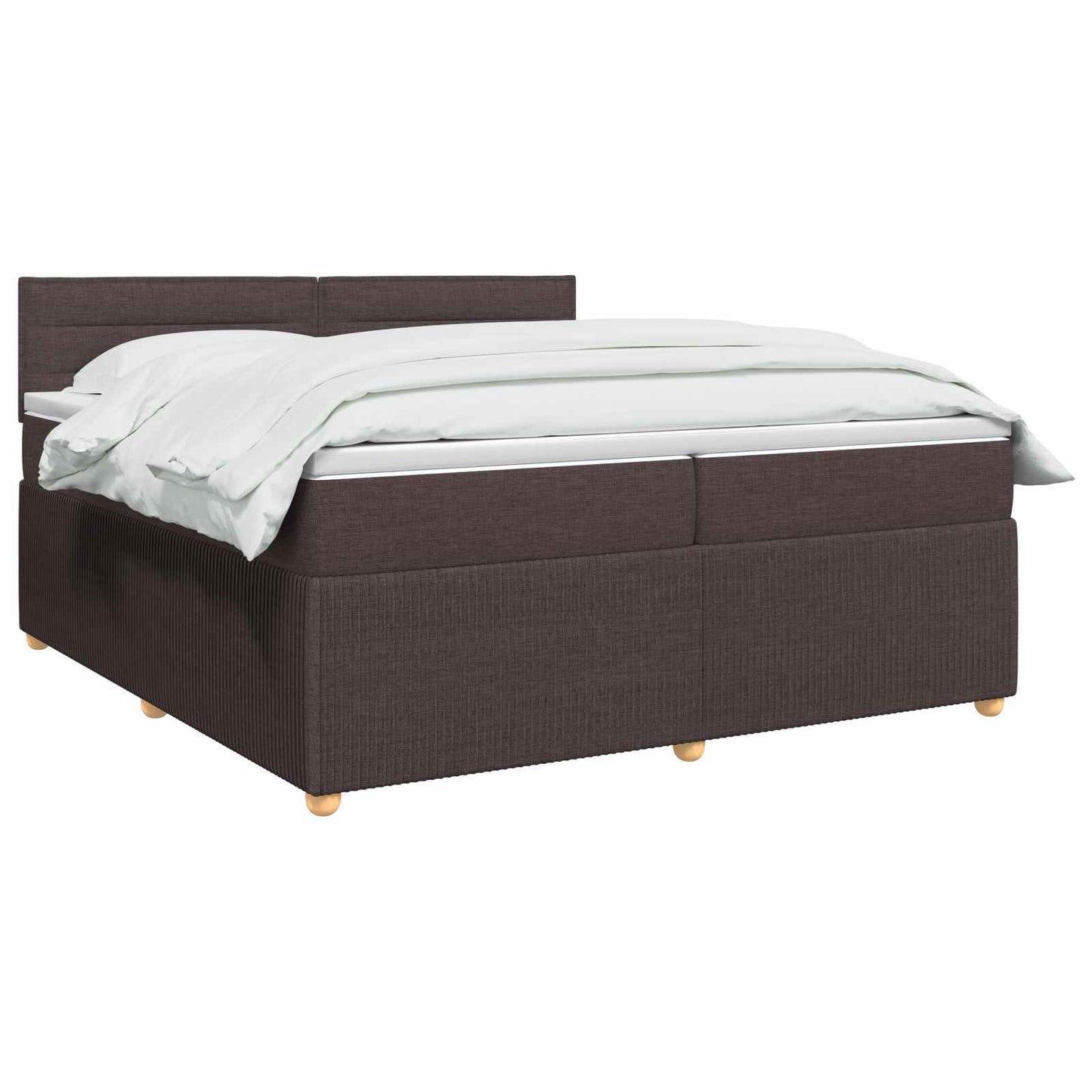 Boxspring ágy matraccal Sötét Barna 200 x 200 cm Szövet