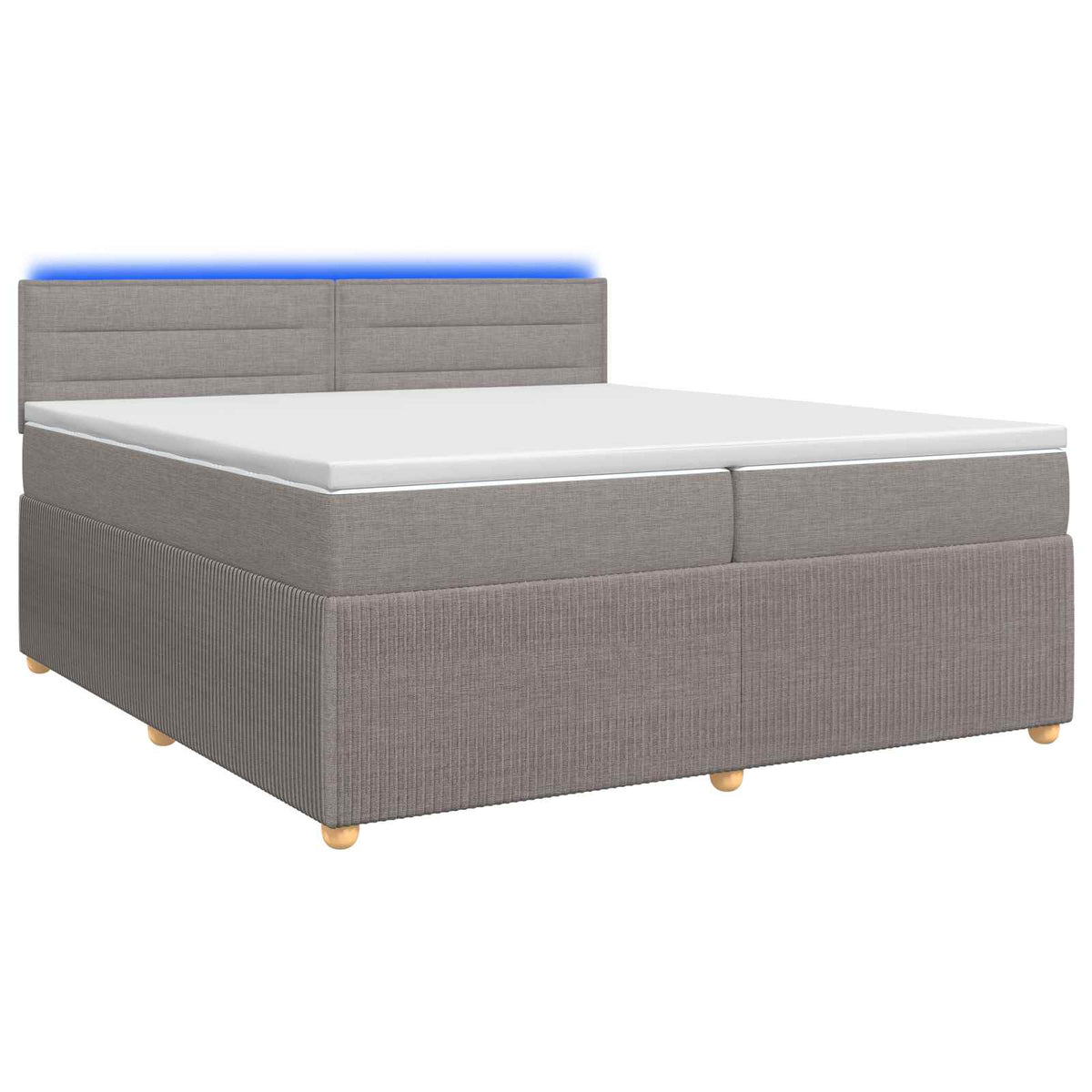 Boxspring ágy matraccal Tópszínű 200 x 200 cm Szövet