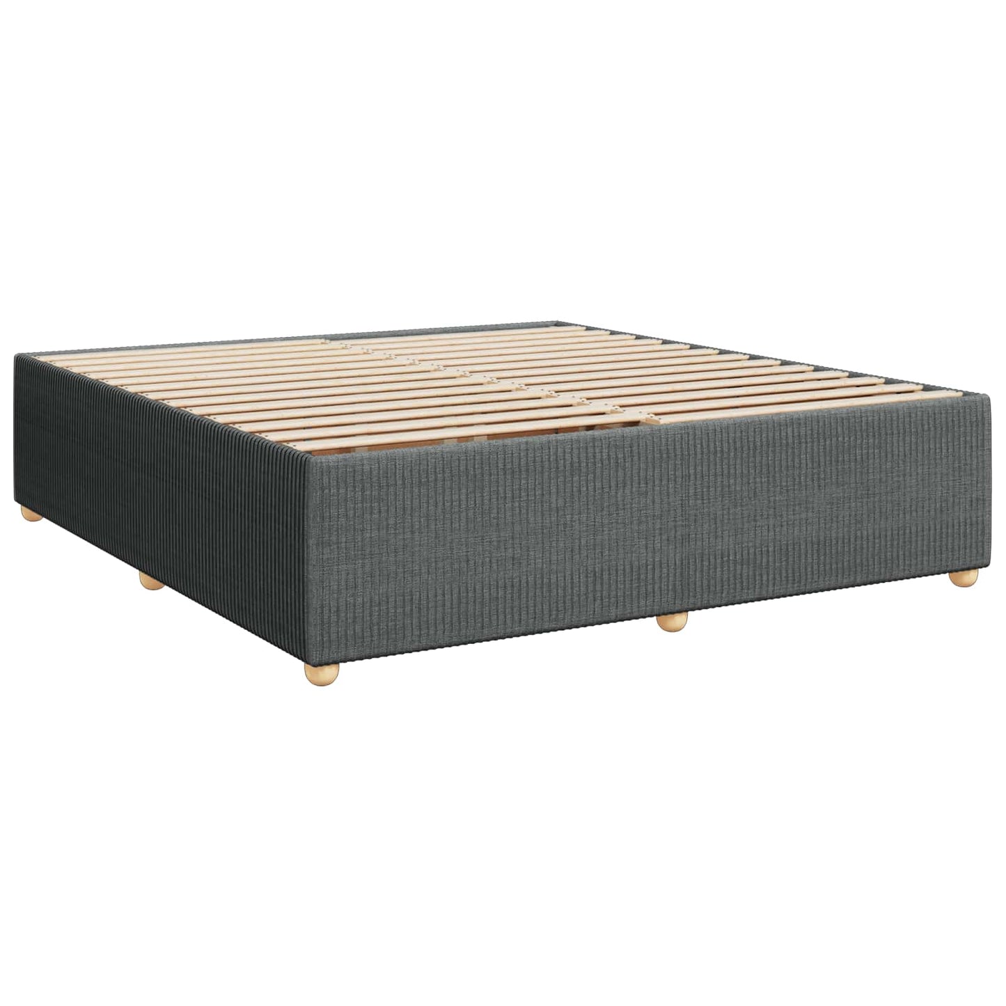 Boxspring ágy matraccal Sötétszürke 200 x 200 cm Szövet