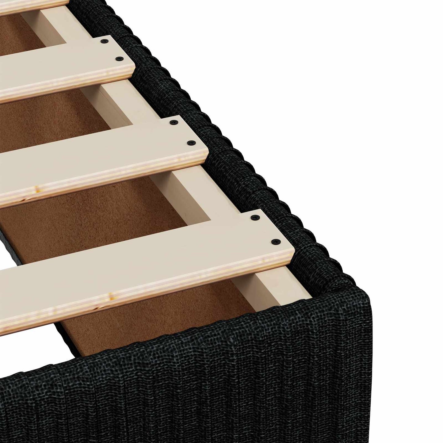 Boxspring ágy matraccal fejtámlával Fekete 200 x 200 cm Szövet