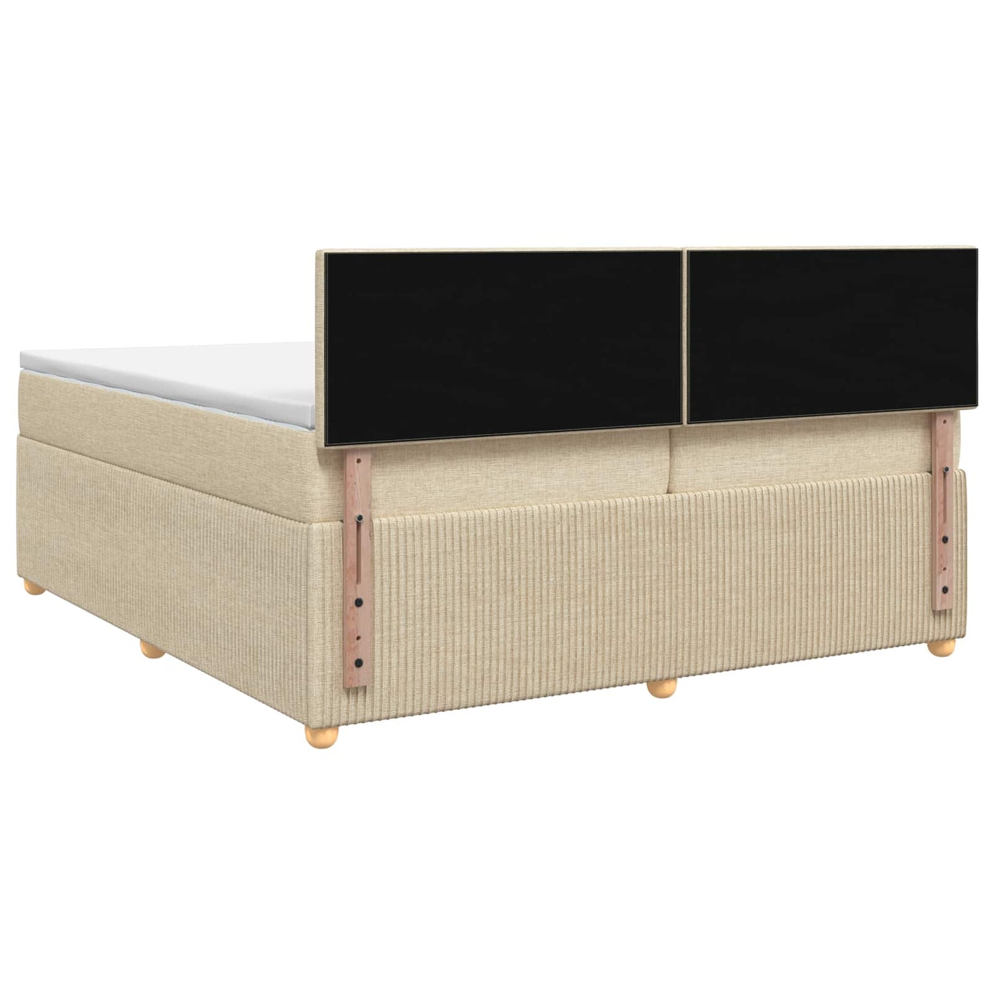 Boxspring ágy matraccal Krémszínű 200 x 200 cm Szövet
