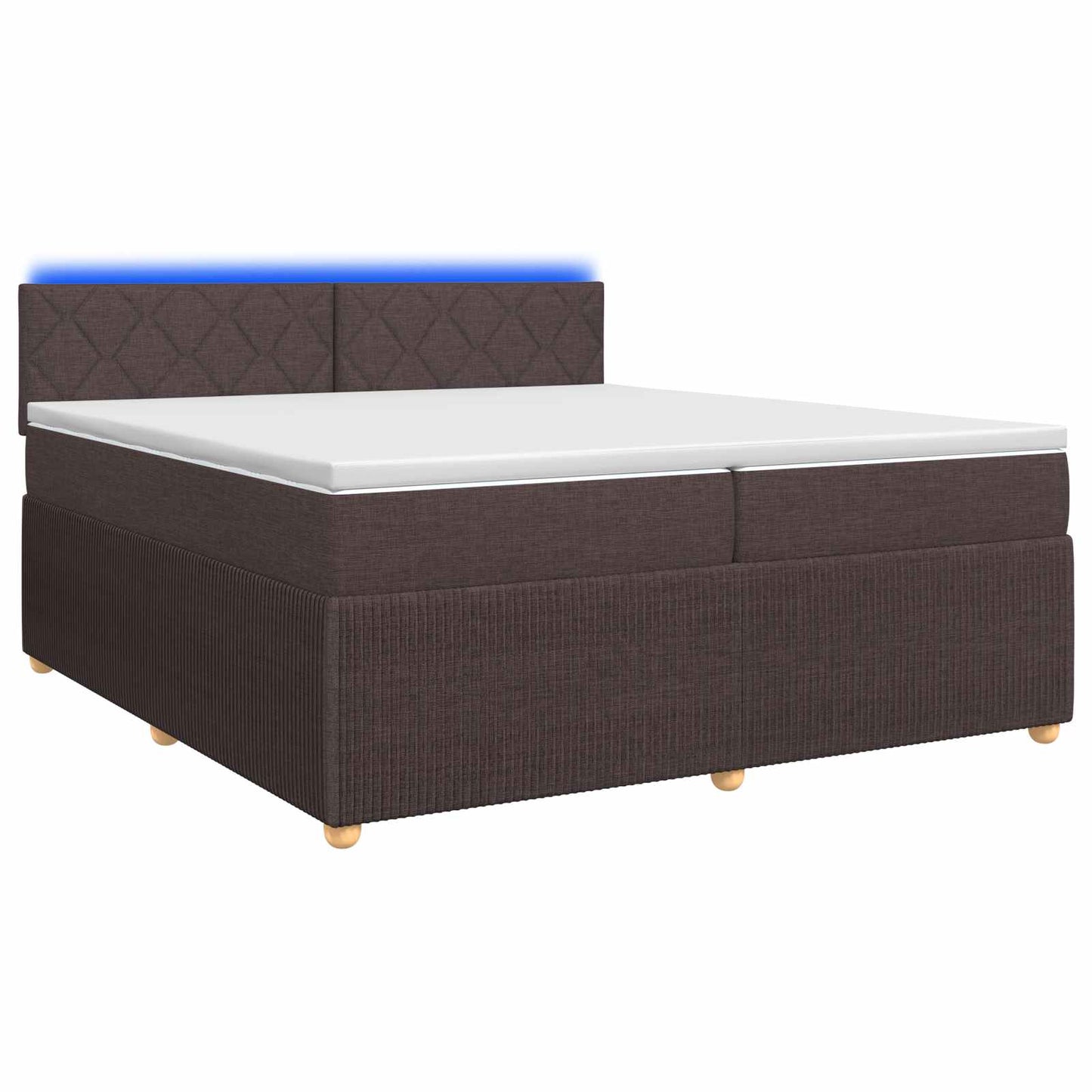 Boxspring ágy matraccal Sötét Barna 200 x 200 cm Szövet