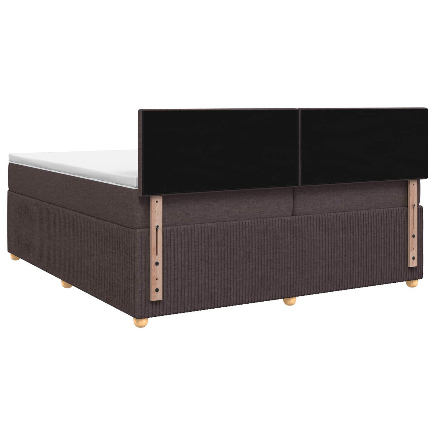 Boxspring ágy matraccal Sötét Barna 200 x 200 cm Szövet