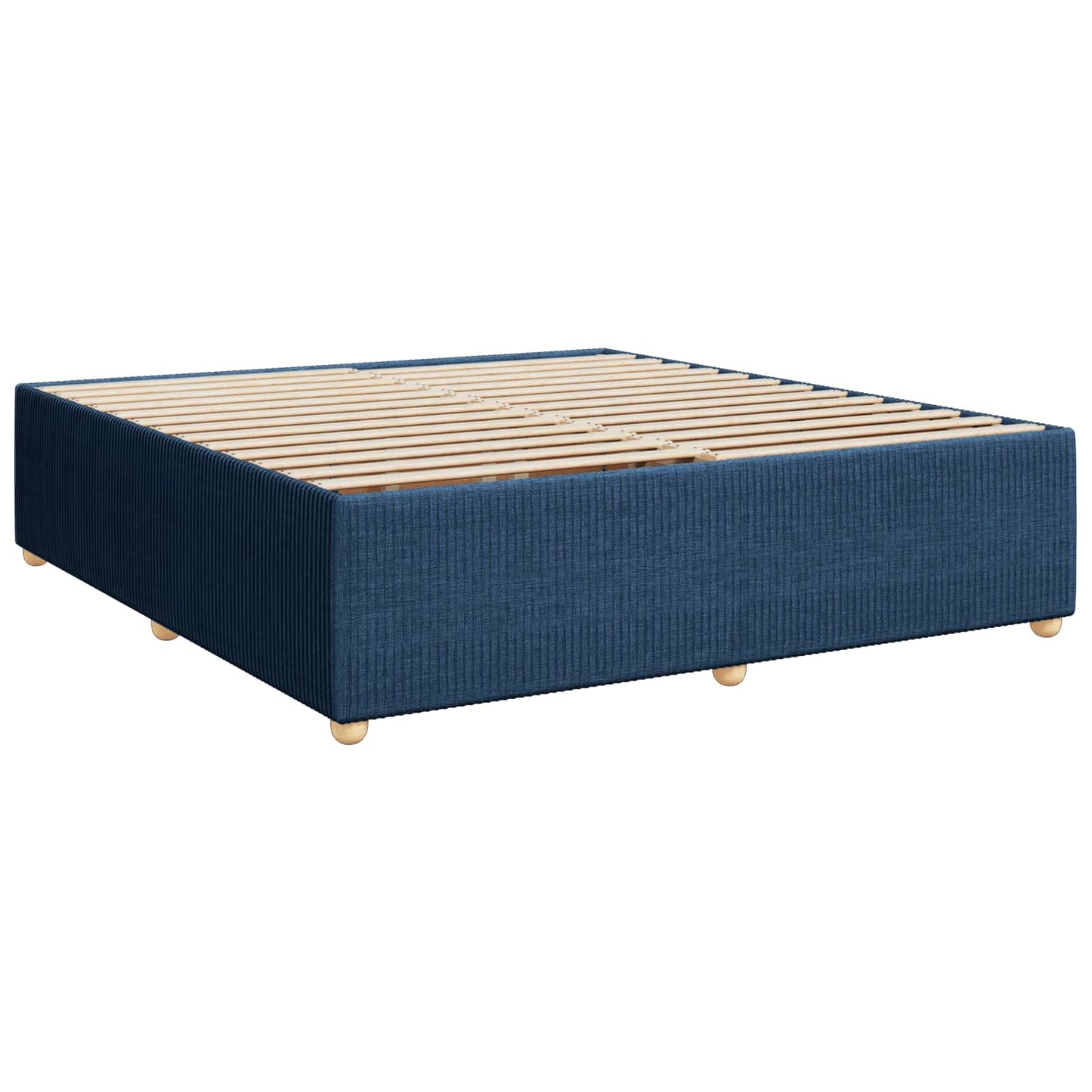 Boxspring ágy matraccal LED szalagokkal Kék 200 x 200 cm Szövet