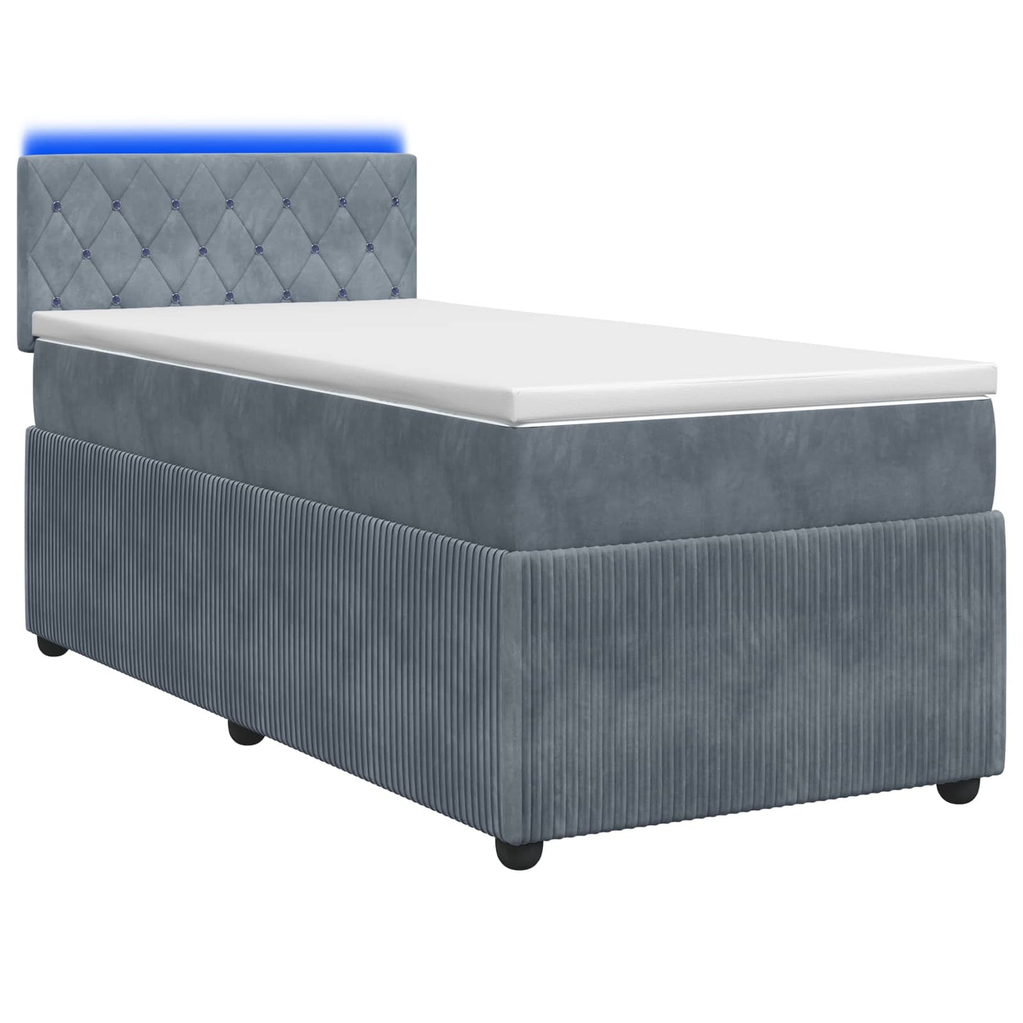 Boxspring ágy matraccal Sötétszürke 80 x 200 cm Bársony