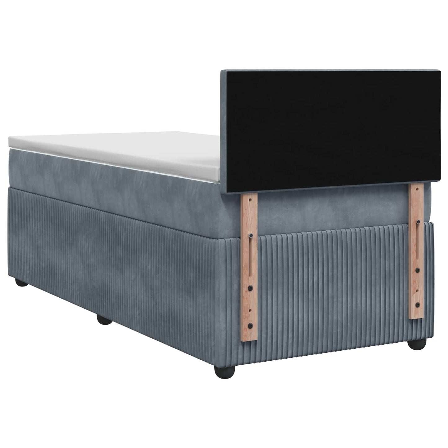 Boxspring ágy matraccal Sötétszürke 80 x 200 cm Bársony