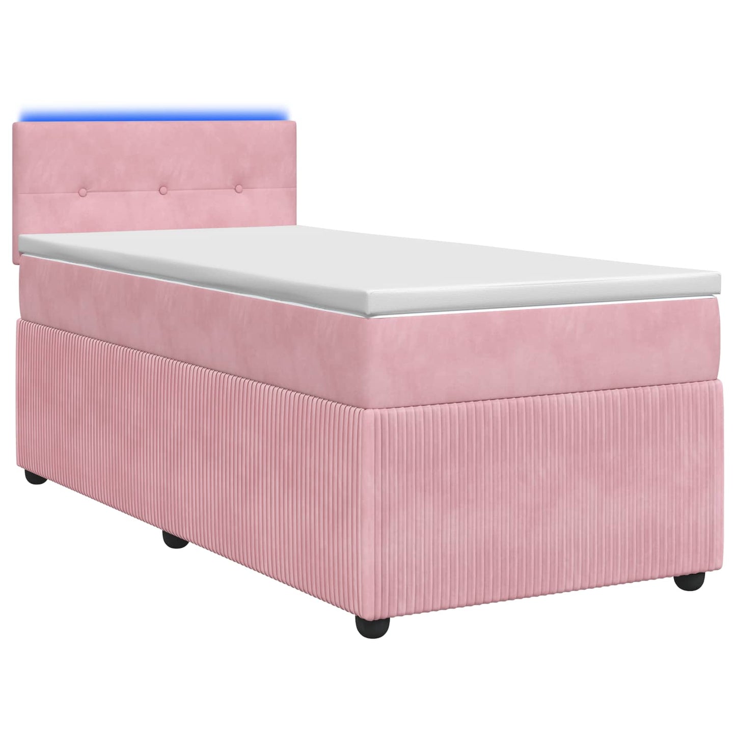 Boxspring ágy matraccal Rózsaszín 90 x 190 cm Bársony