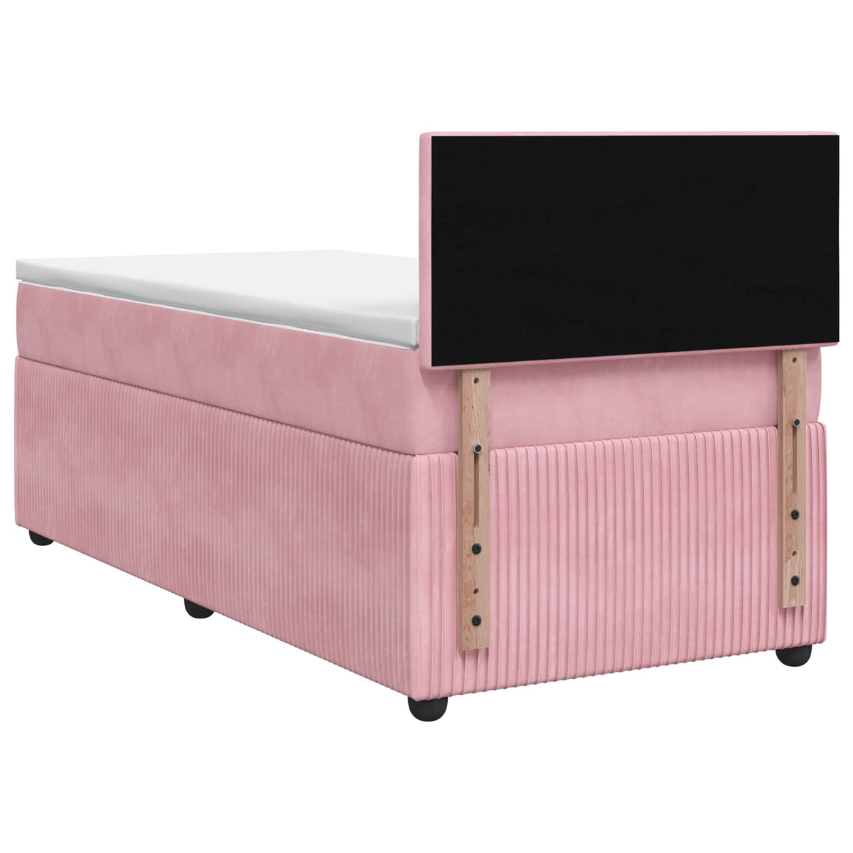 Boxspring ágy matraccal Rózsaszín 90 x 190 cm Bársony
