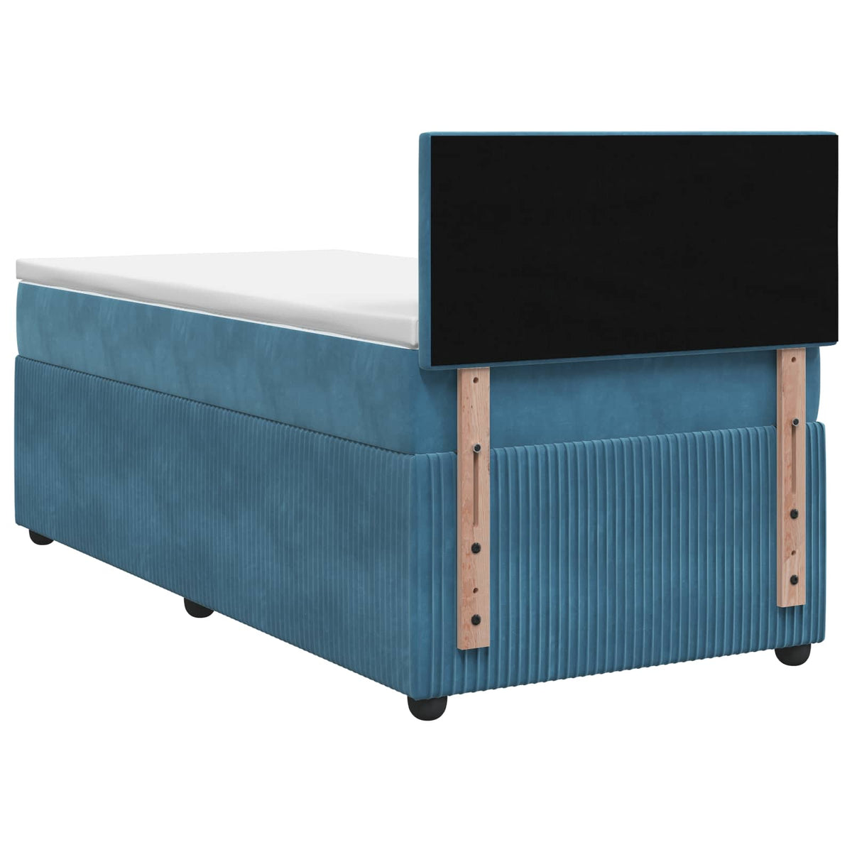 Boxspring ágy matraccal LED szalagokkal Kék 90 x 190 cm Bársony