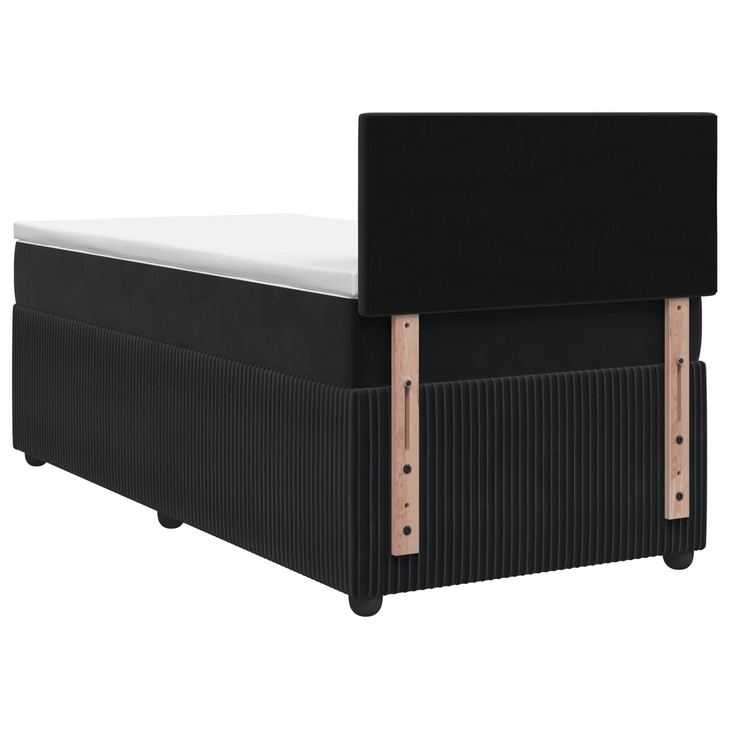 Boxspring ágy matraccal fejtámlával Fekete 100 x 200 cm Bársony