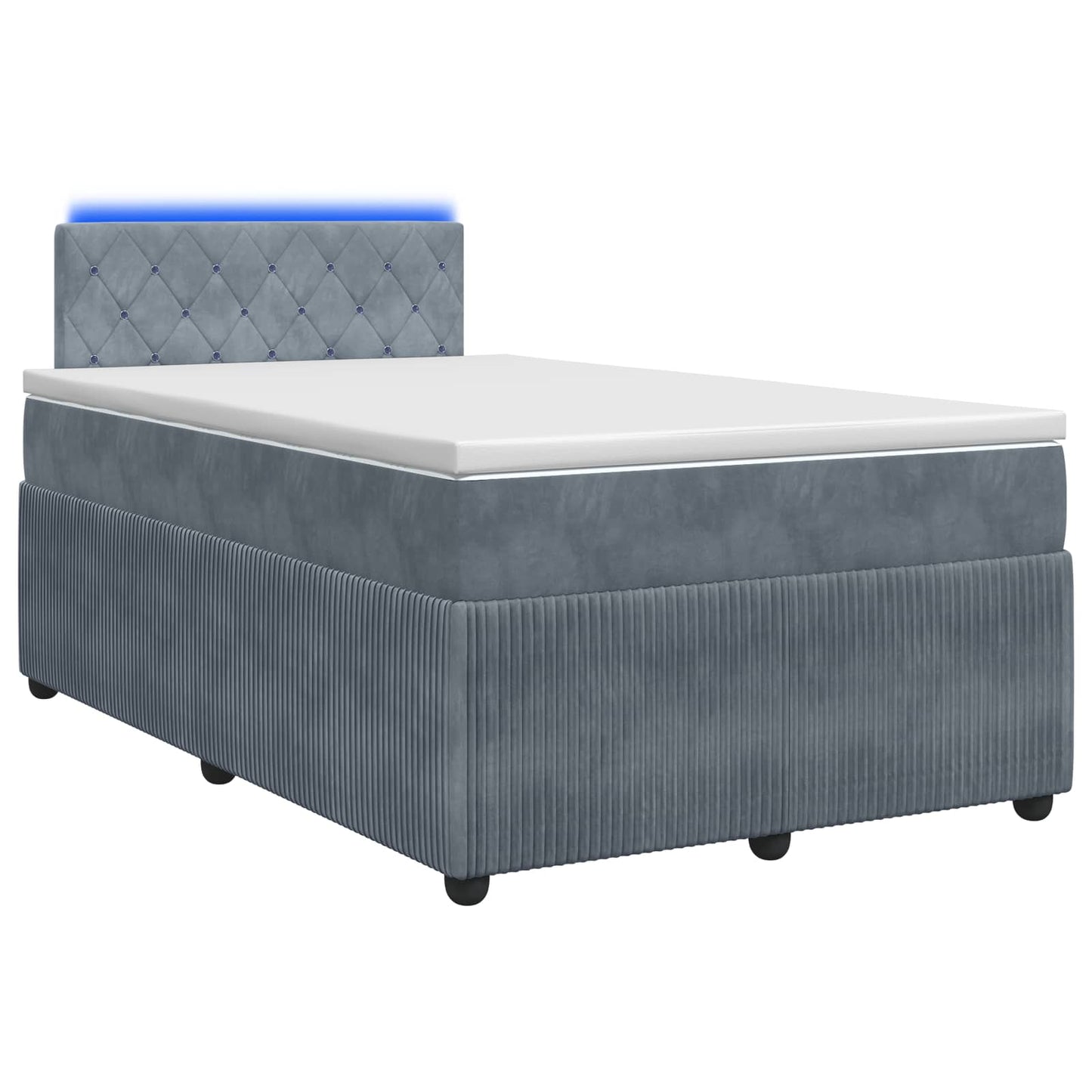 Boxspring ágy matraccal Sötétszürke 120 x 200 cm Bársony