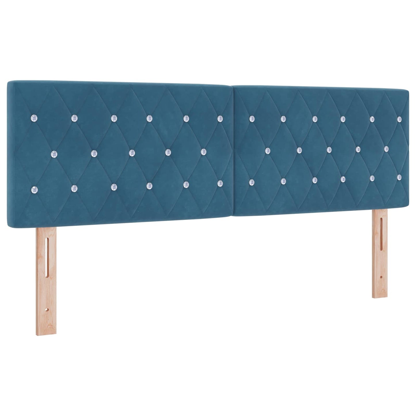 Boxspring ágy matraccal fejtámlával Kék 140 x 190 cm Bársony