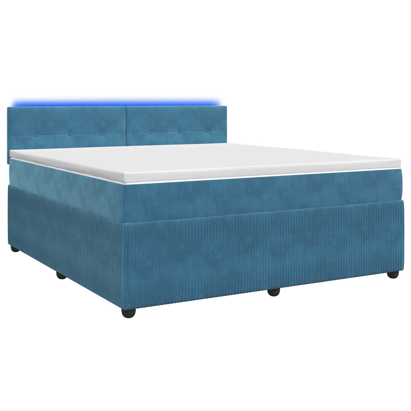 Boxspring ágy matraccal fejtámlával Kék 140 x 190 cm Bársony