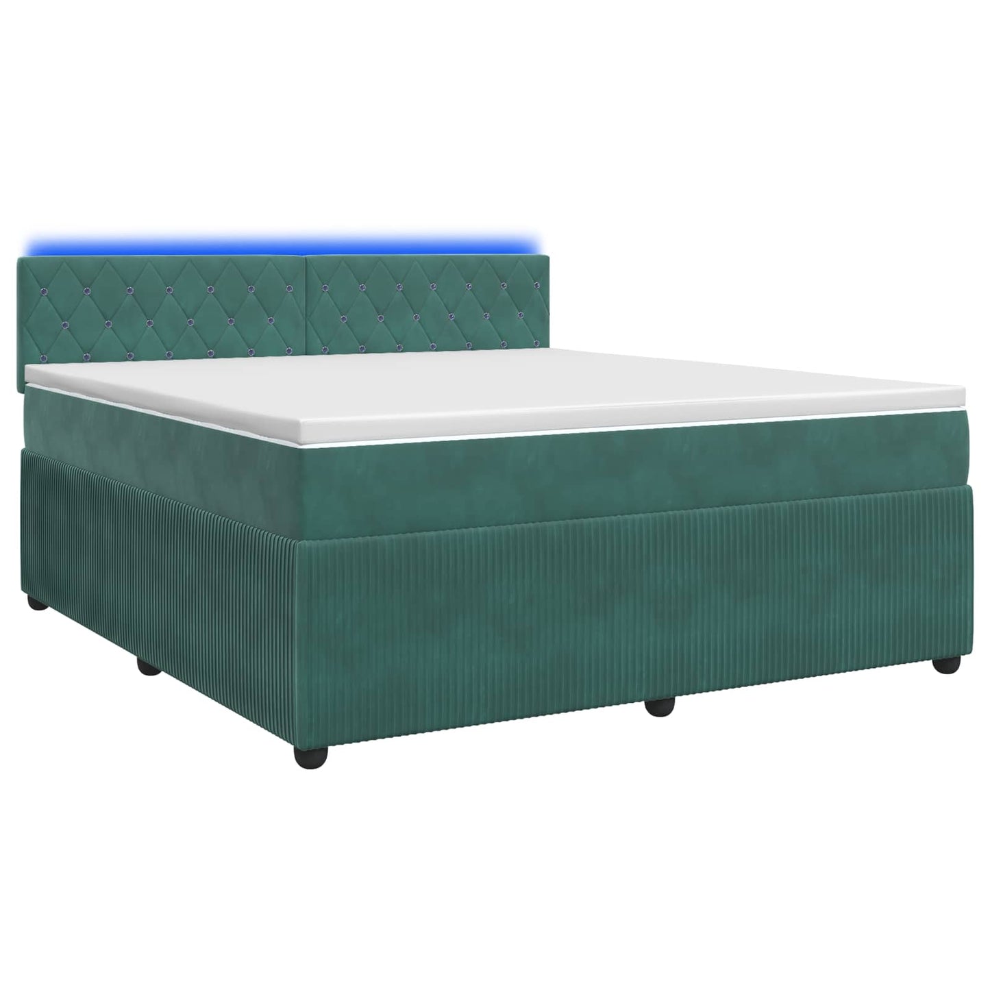 Boxspring ágy matraccal Sötétzöld 140 x 200 cm Bársony