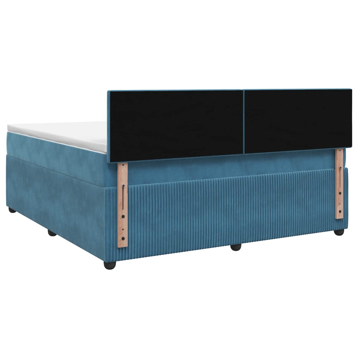 Boxspring ágy matraccal fejtámlával Kék 140 x 200 cm Bársony