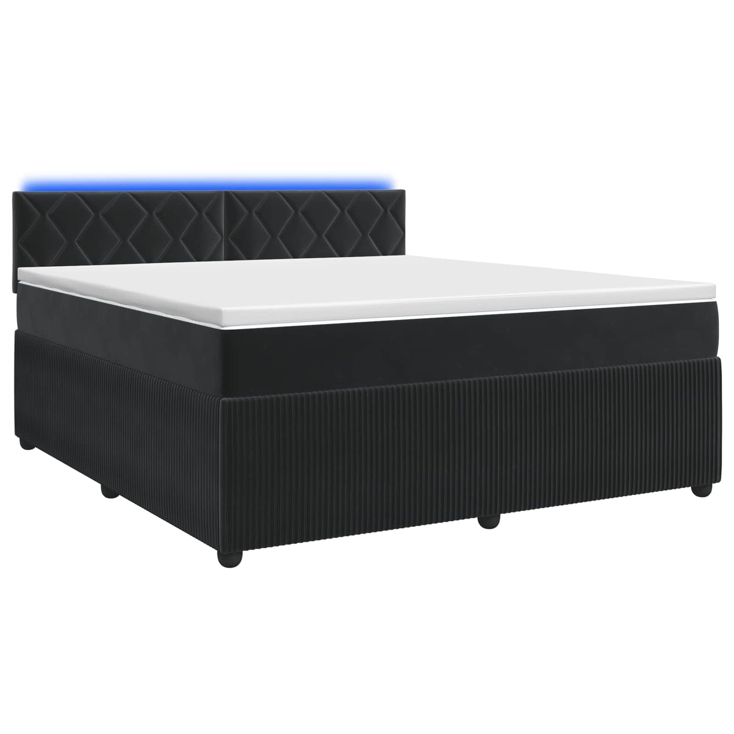 Boxspring ágy matraccal fejtámlával Fekete 140 x 200 cm Bársony