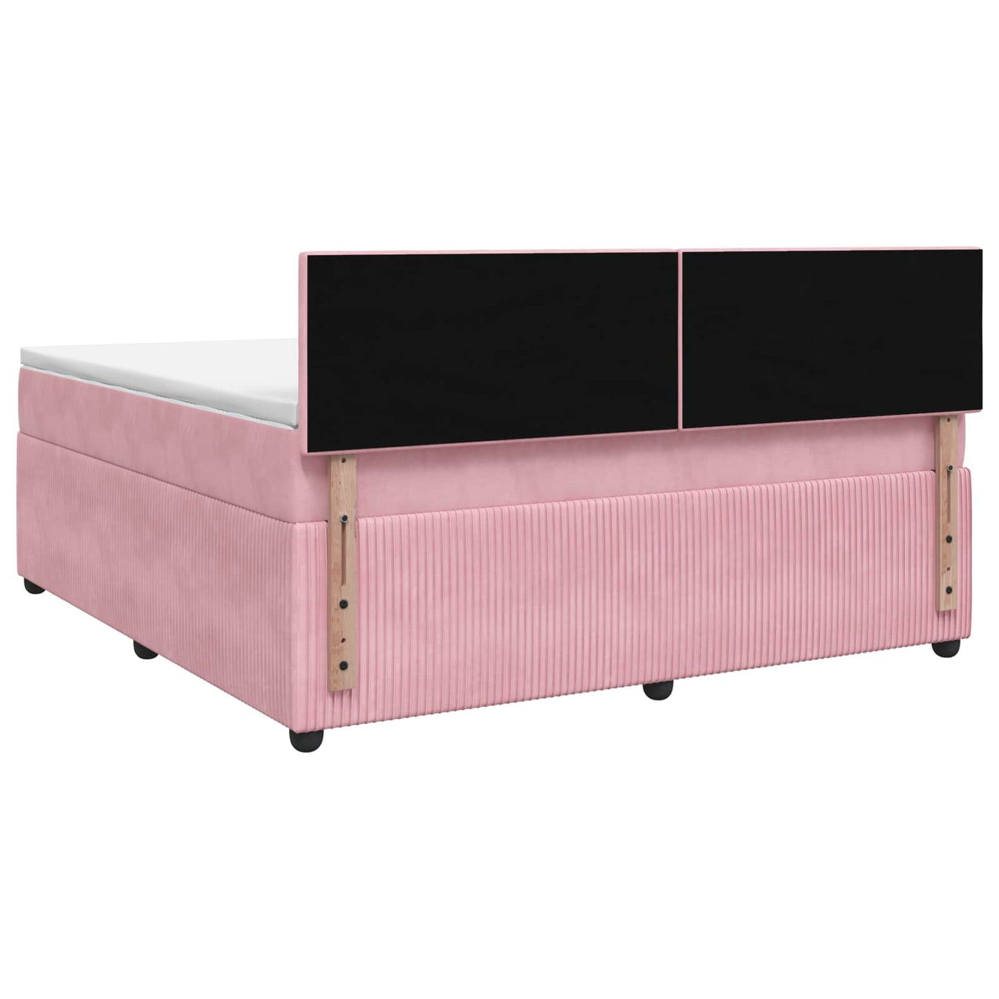 Boxspring ágy matraccal Rózsaszín 140 x 200 cm Bársony