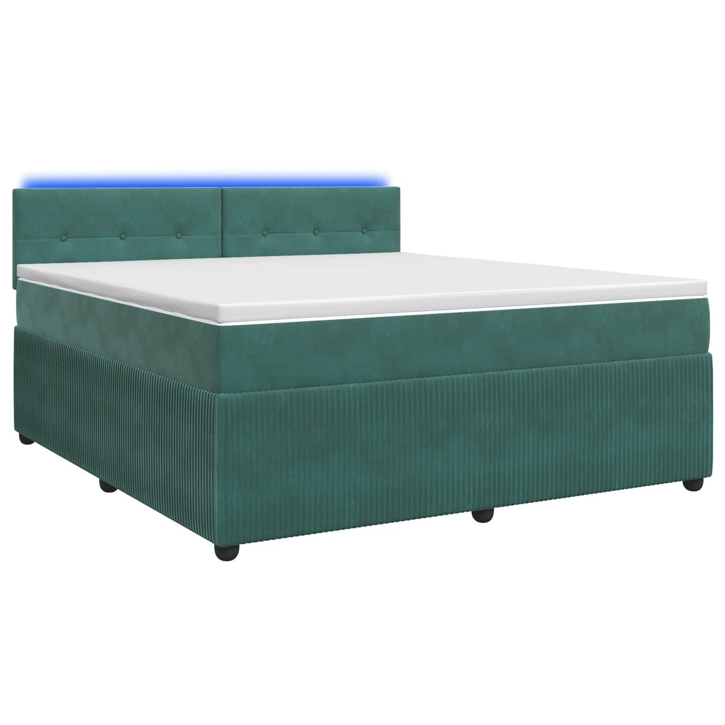 Boxspring ágy matraccal Sötétzöld 160 x 200 cm Bársony