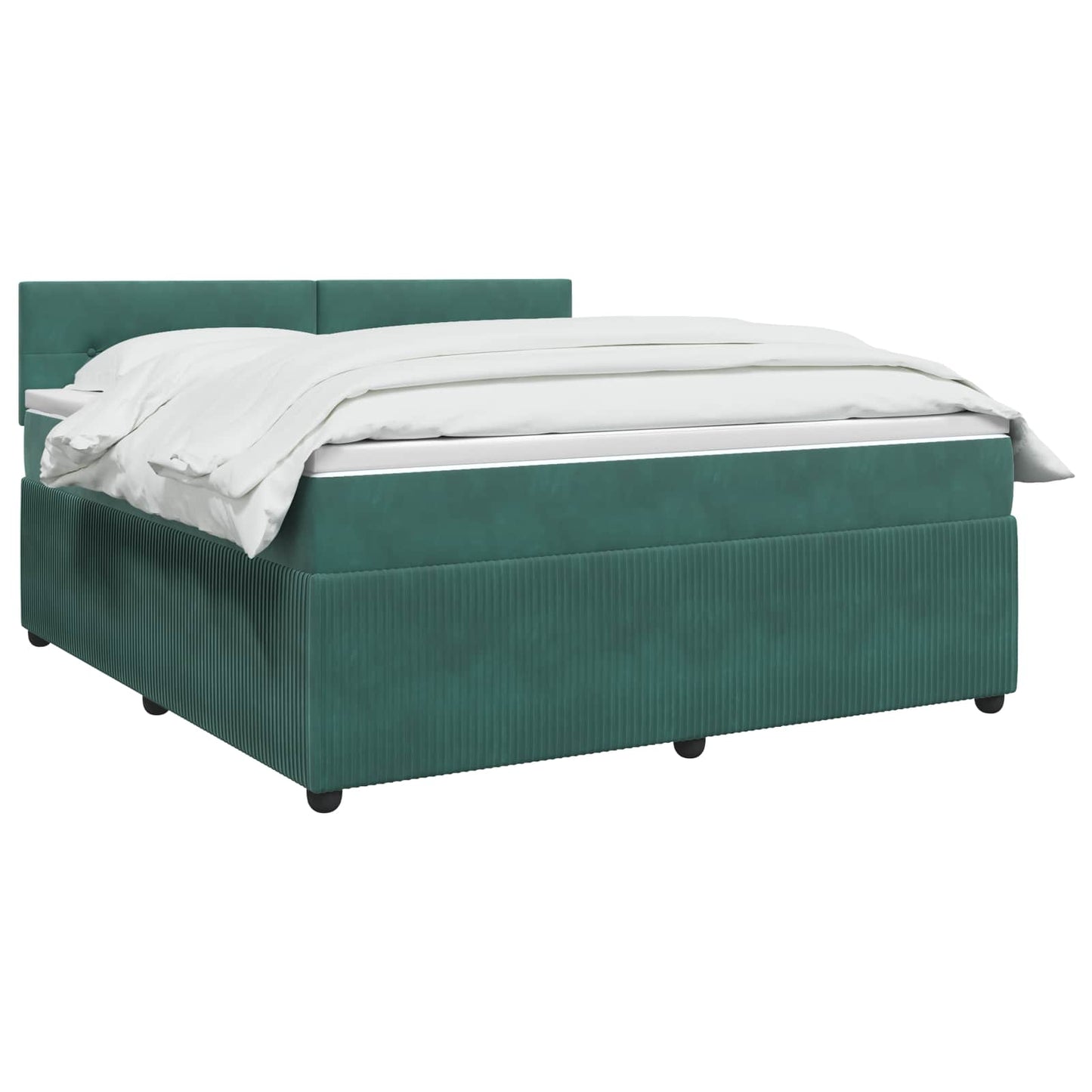 Boxspring ágy matraccal Sötétzöld 160 x 200 cm Bársony