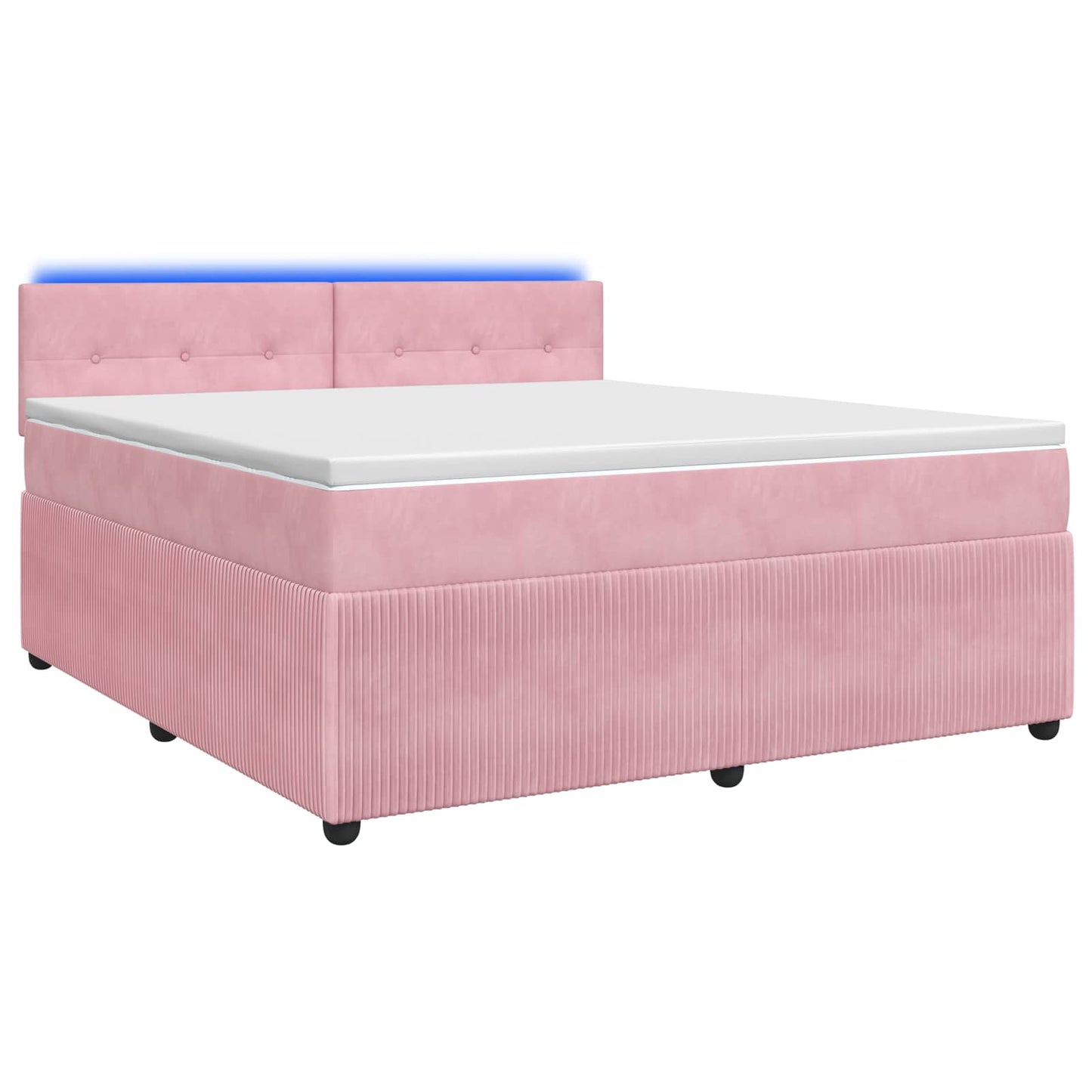 Boxspring ágy matraccal Rózsaszín 180 x 200 cm Bársony