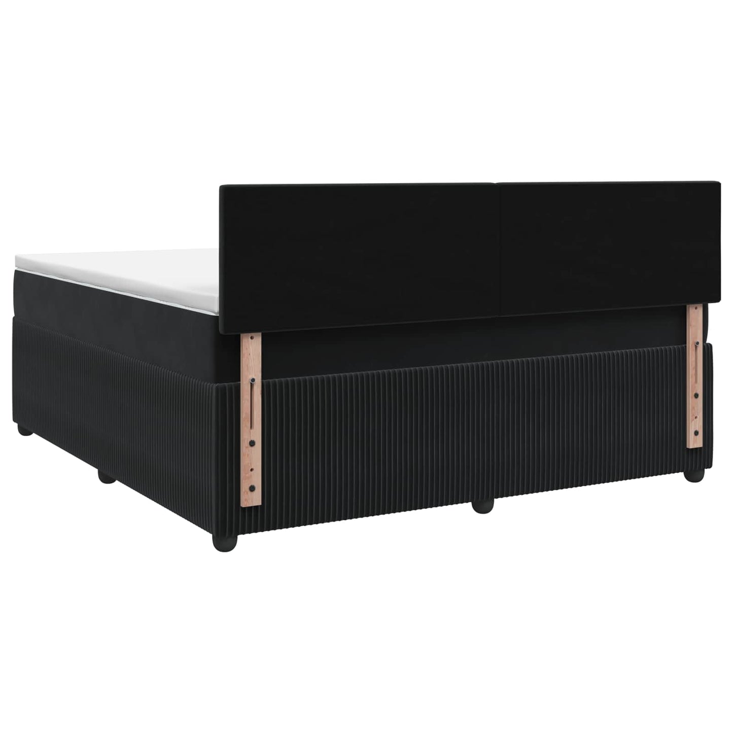 Boxspring ágy matraccal fejtámlával Fekete 180 x 200 cm Bársony
