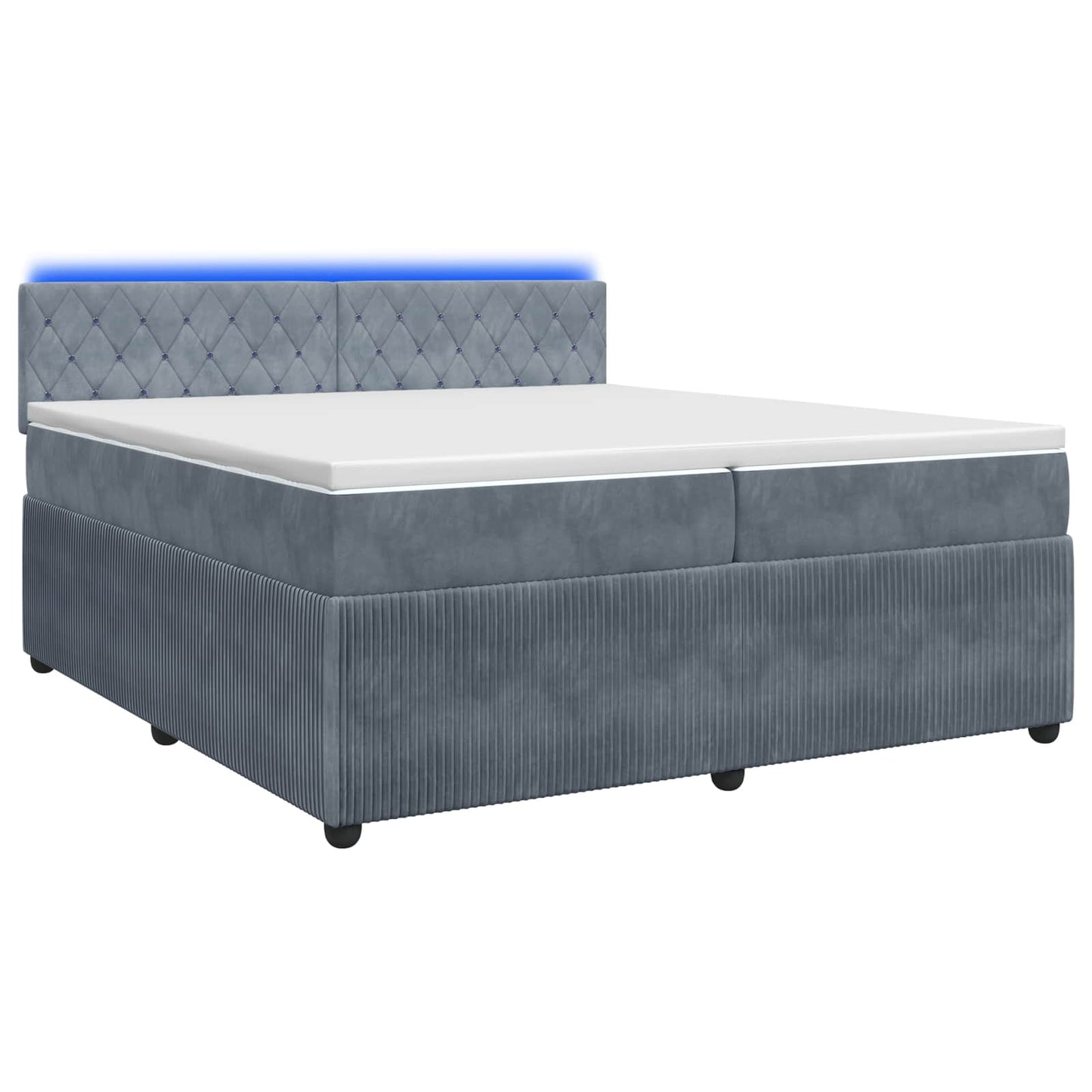 Boxspring ágy matraccal Sötétszürke 200 x 200 cm Bársony