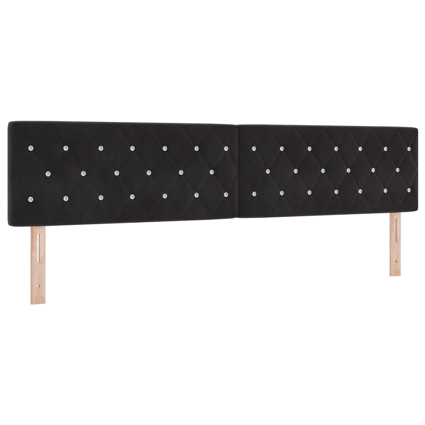 Boxspring ágy matraccal fejtámlával Fekete 200 x 200 cm Bársony
