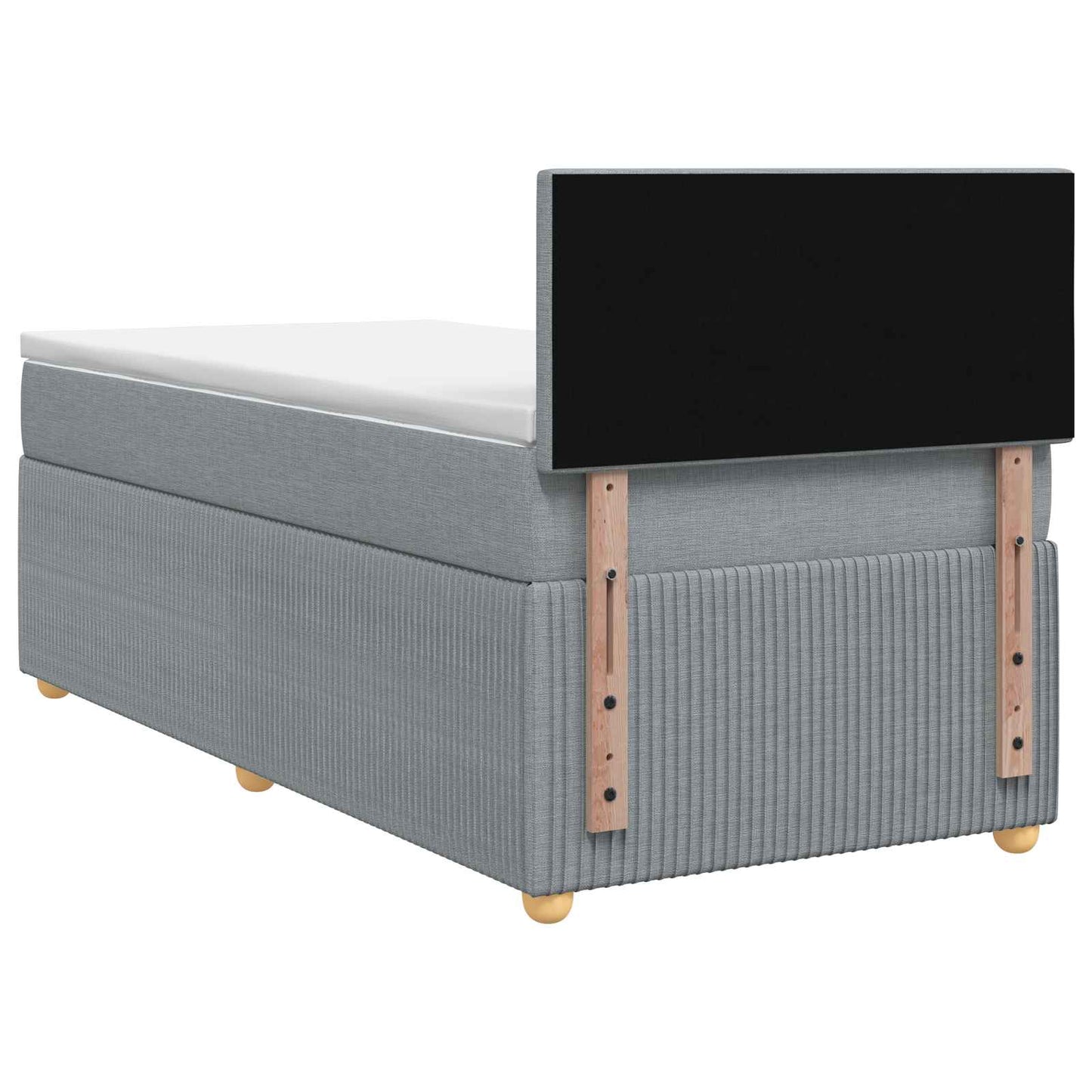 Boxspring ágy matraccal és LED-del Világosszürke 90 x 190 cm