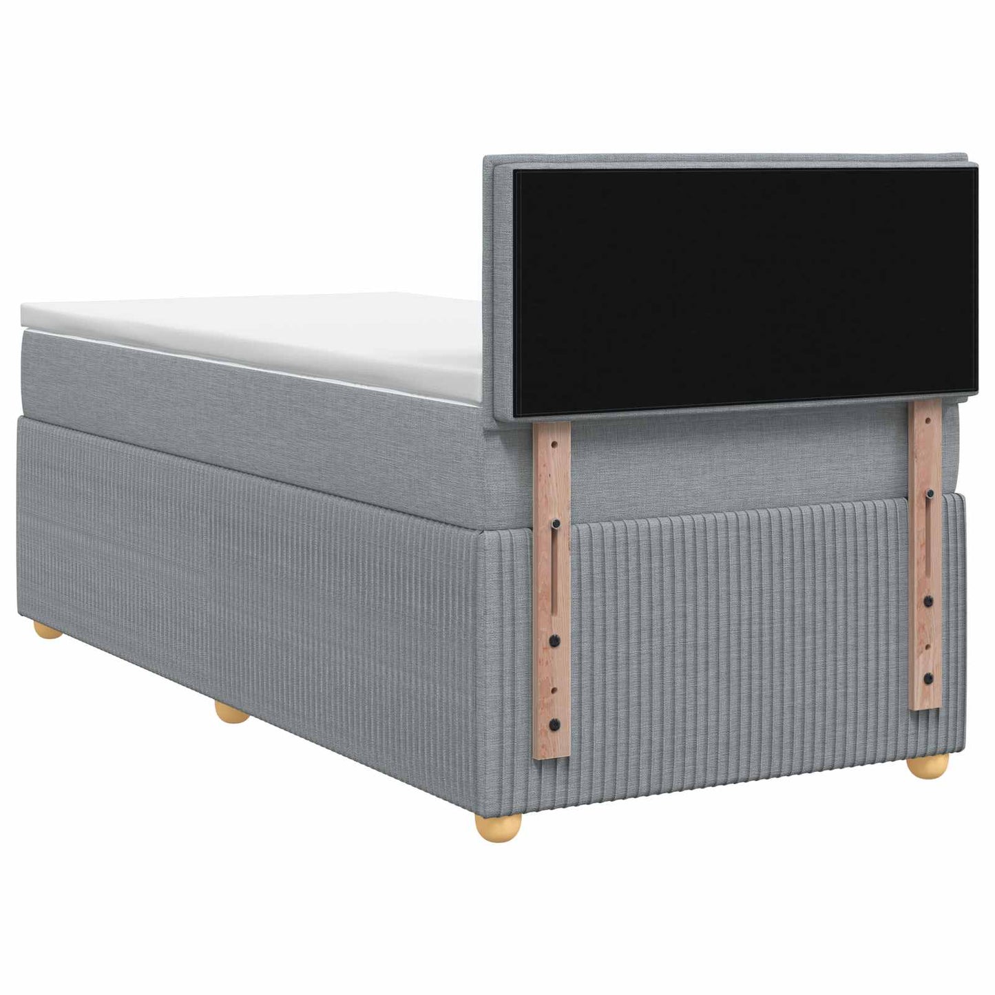 Boxspring ágy matraccal és LED-del Világosszürke 90 x 190 cm