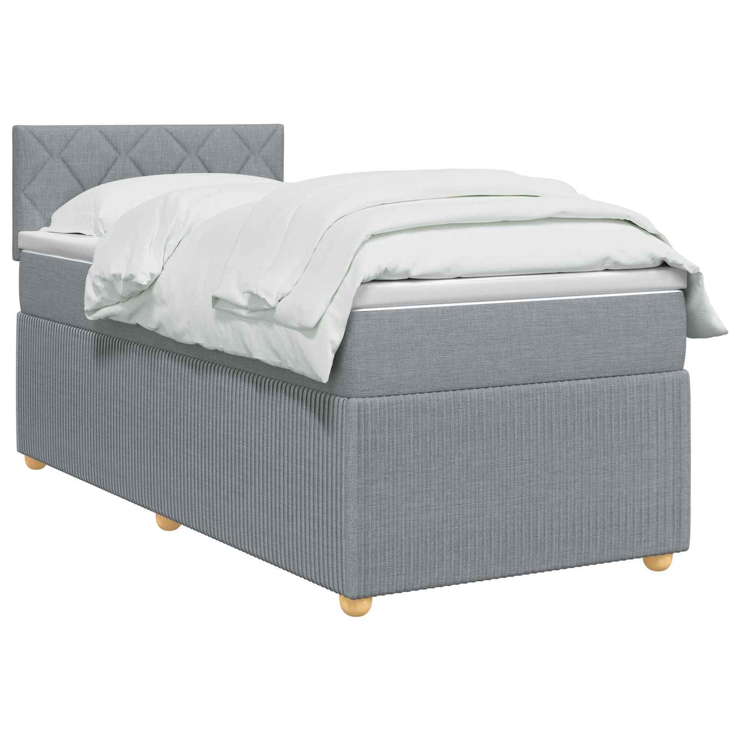 Boxspring ágy matraccal és LED-del Világosszürke 90 x 190 cm