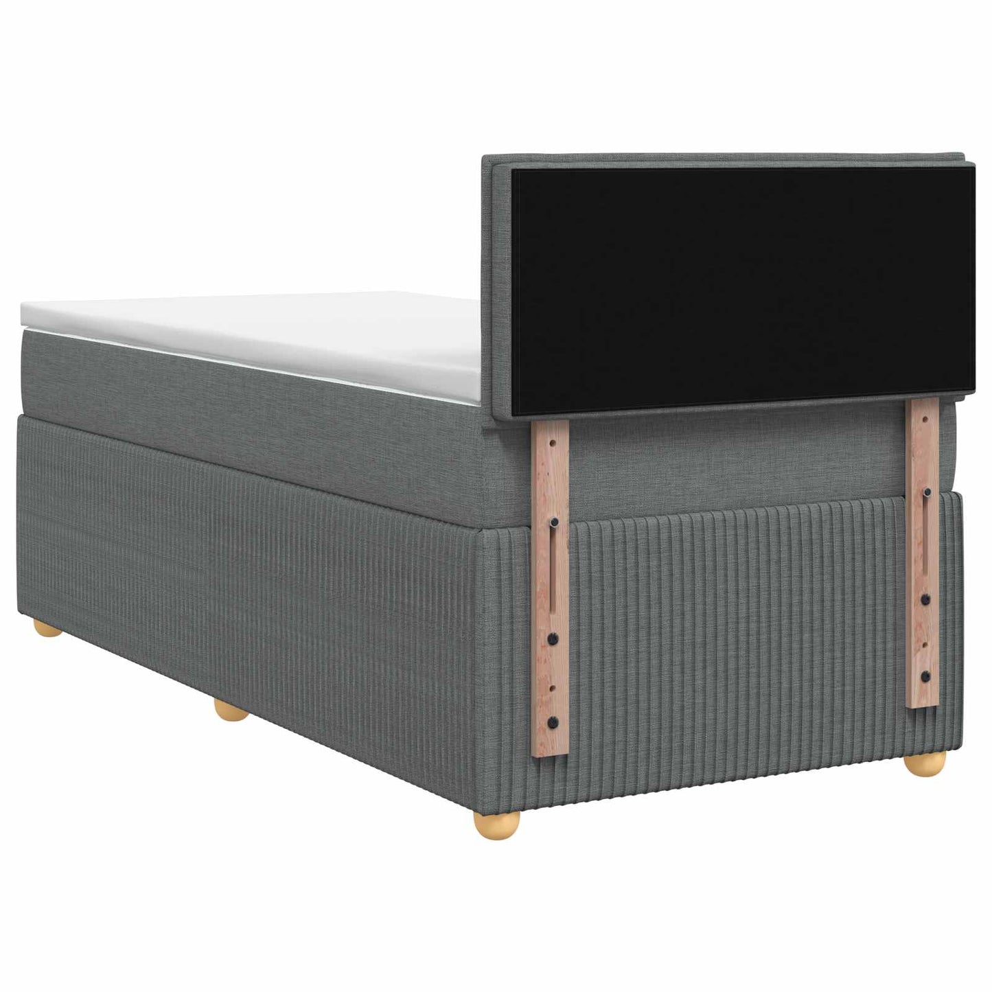 Boxspring ágy matraccal és LED-del Sötétszürke 90 x 190 cm