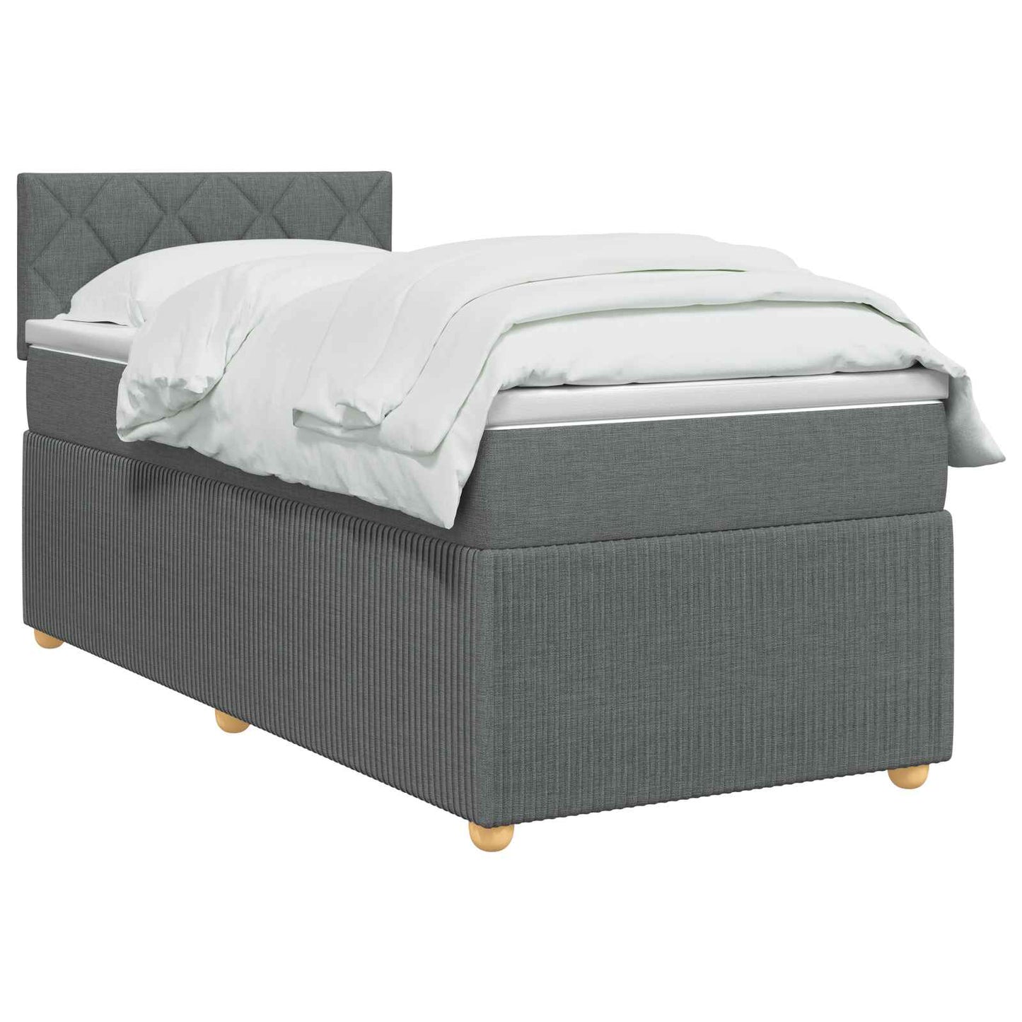 Boxspring ágy matraccal és LED-del Sötétszürke 90 x 190 cm